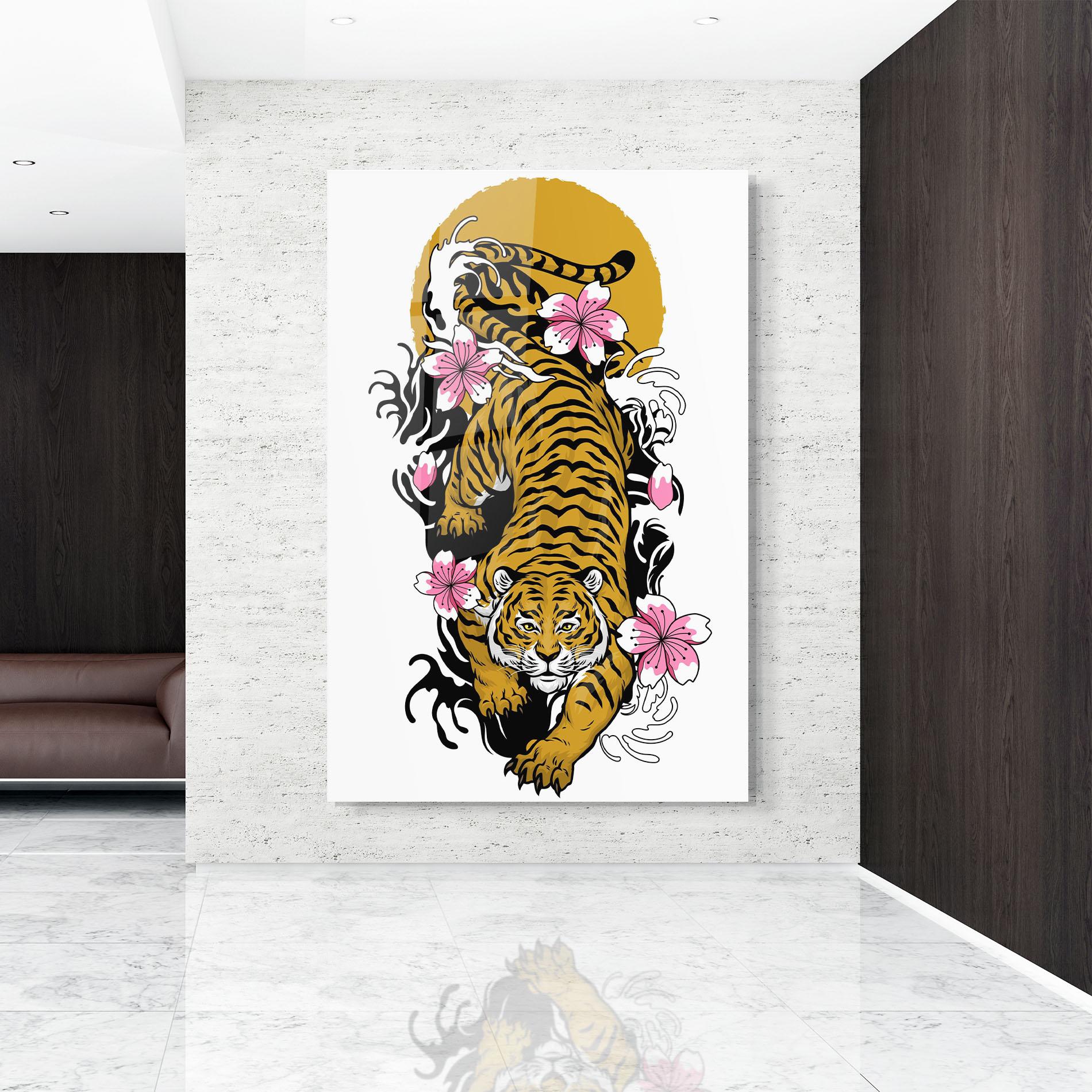 Стъклена картина Japanese Style Tiger mockup 9