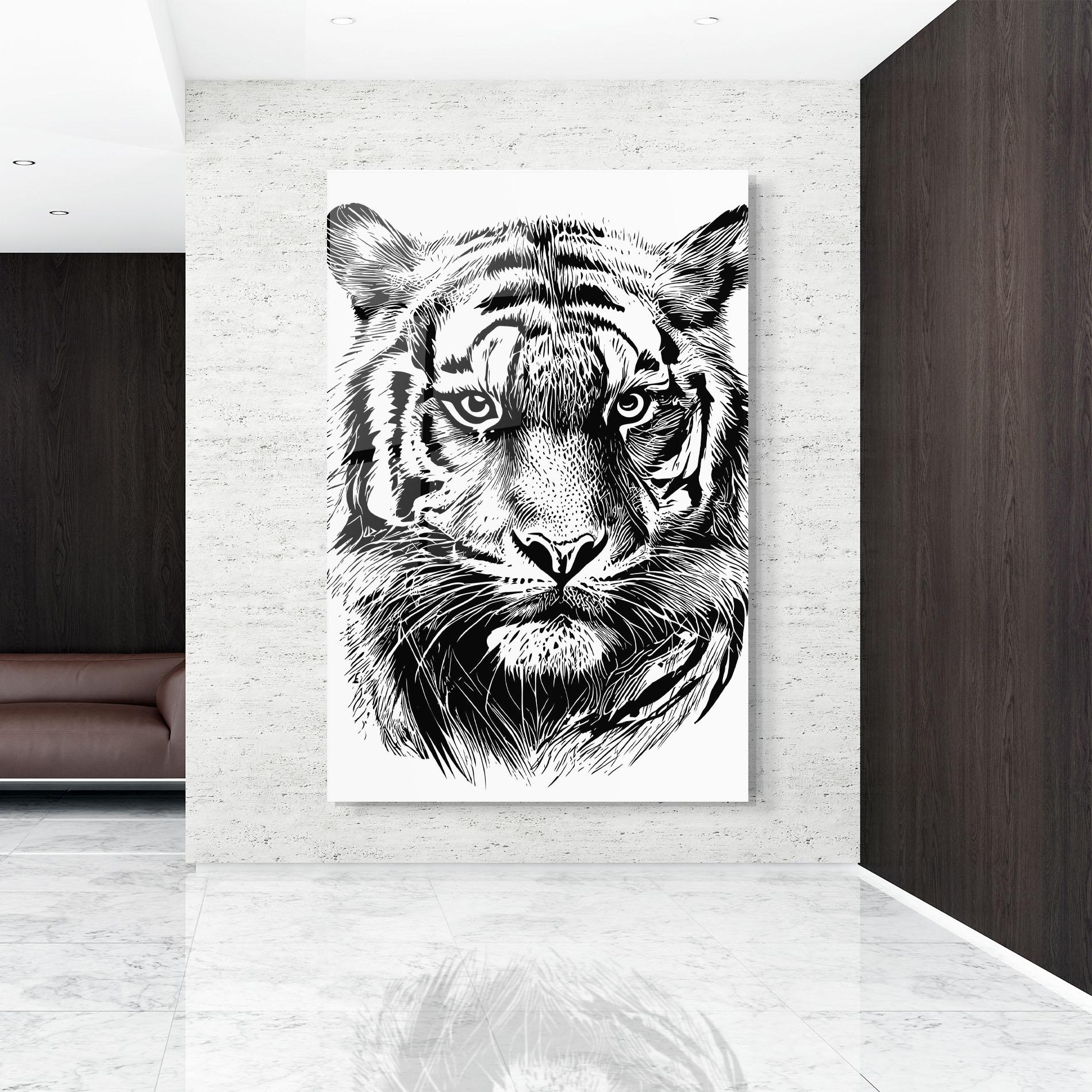 Стъклена картина Pretty Tiger Head mockup 9