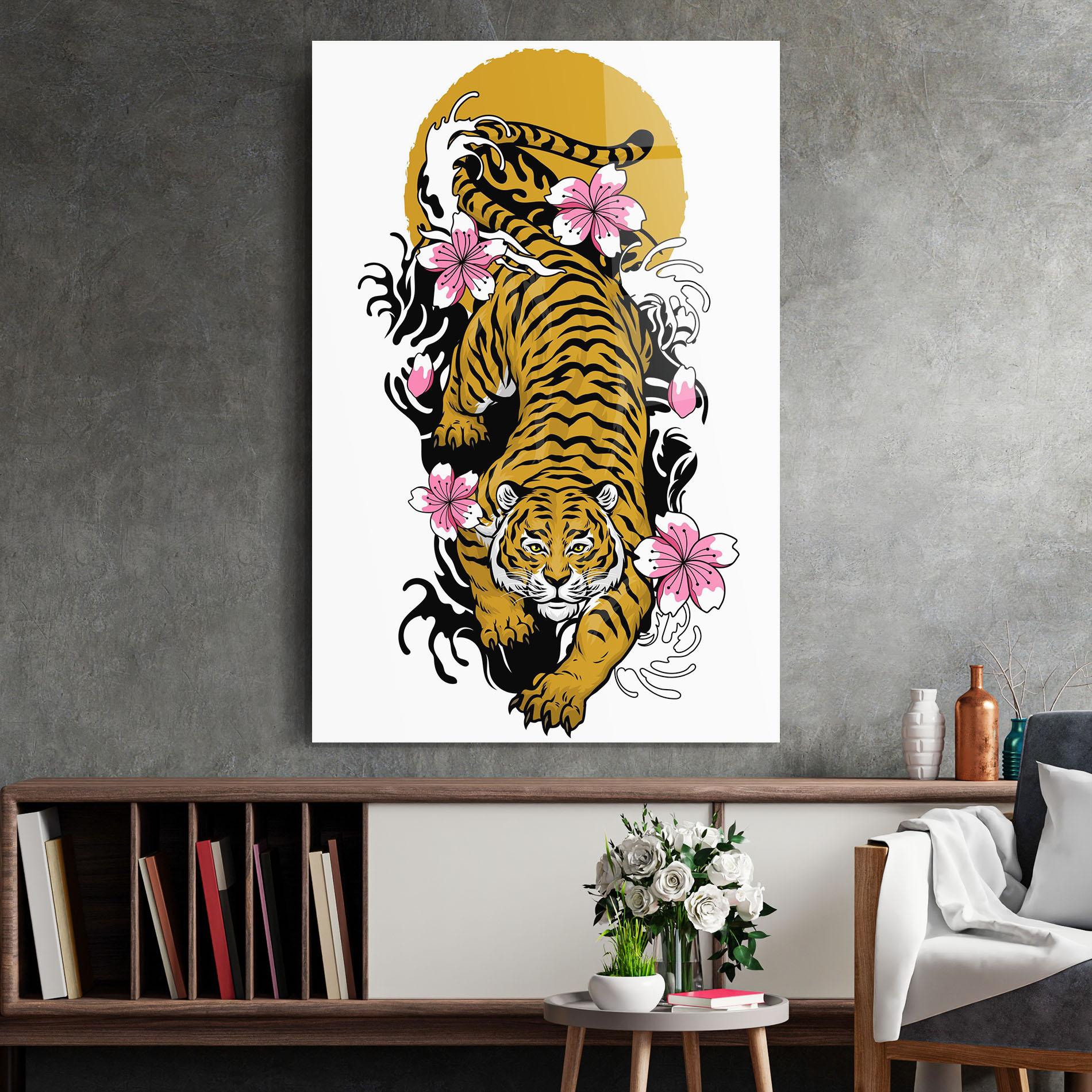 Стъклена картина Japanese Style Tiger mockup 2