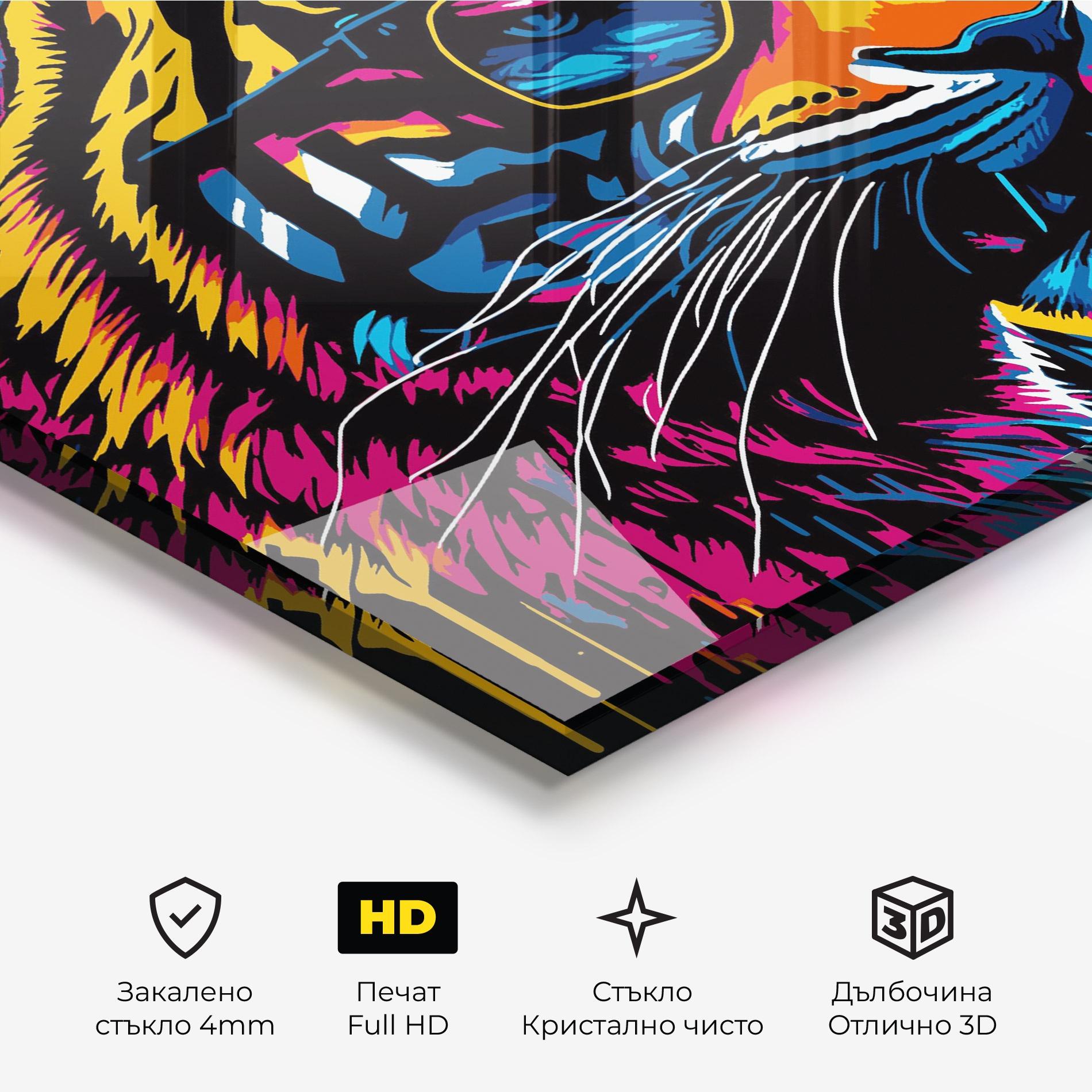 Стъклена картина Cool Tiger mockup 3