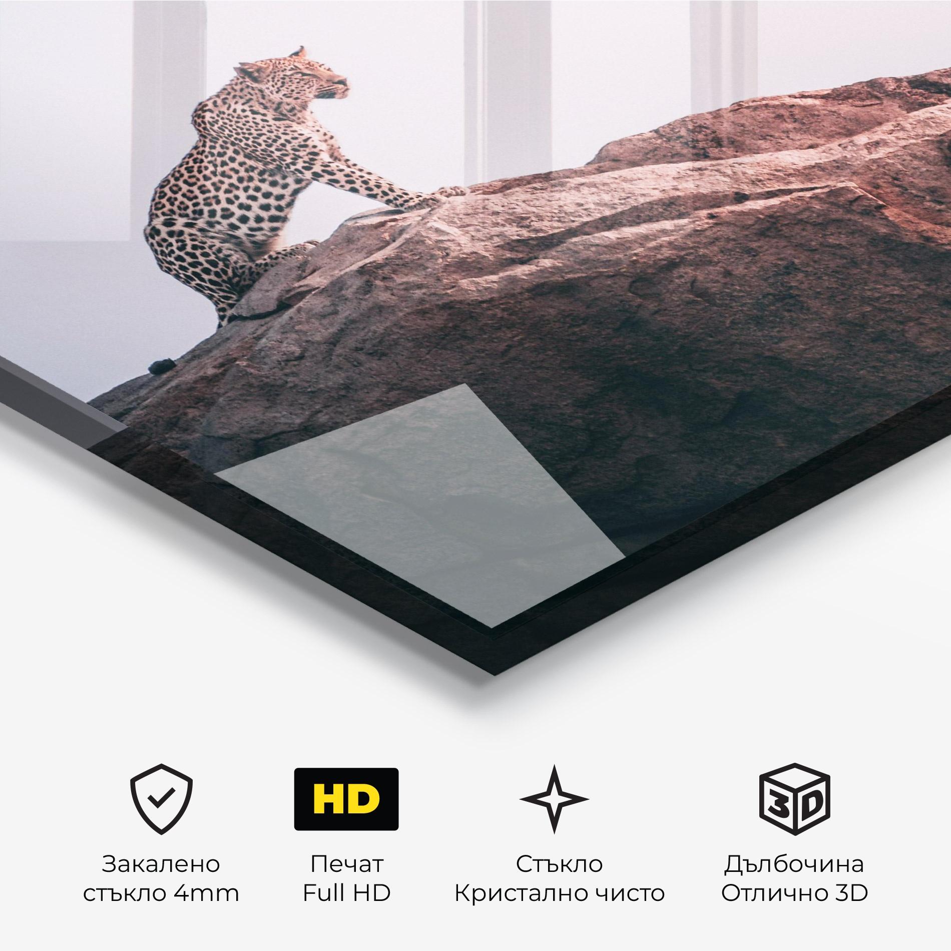 Стъклена картина Mountain Leopard mockup 3