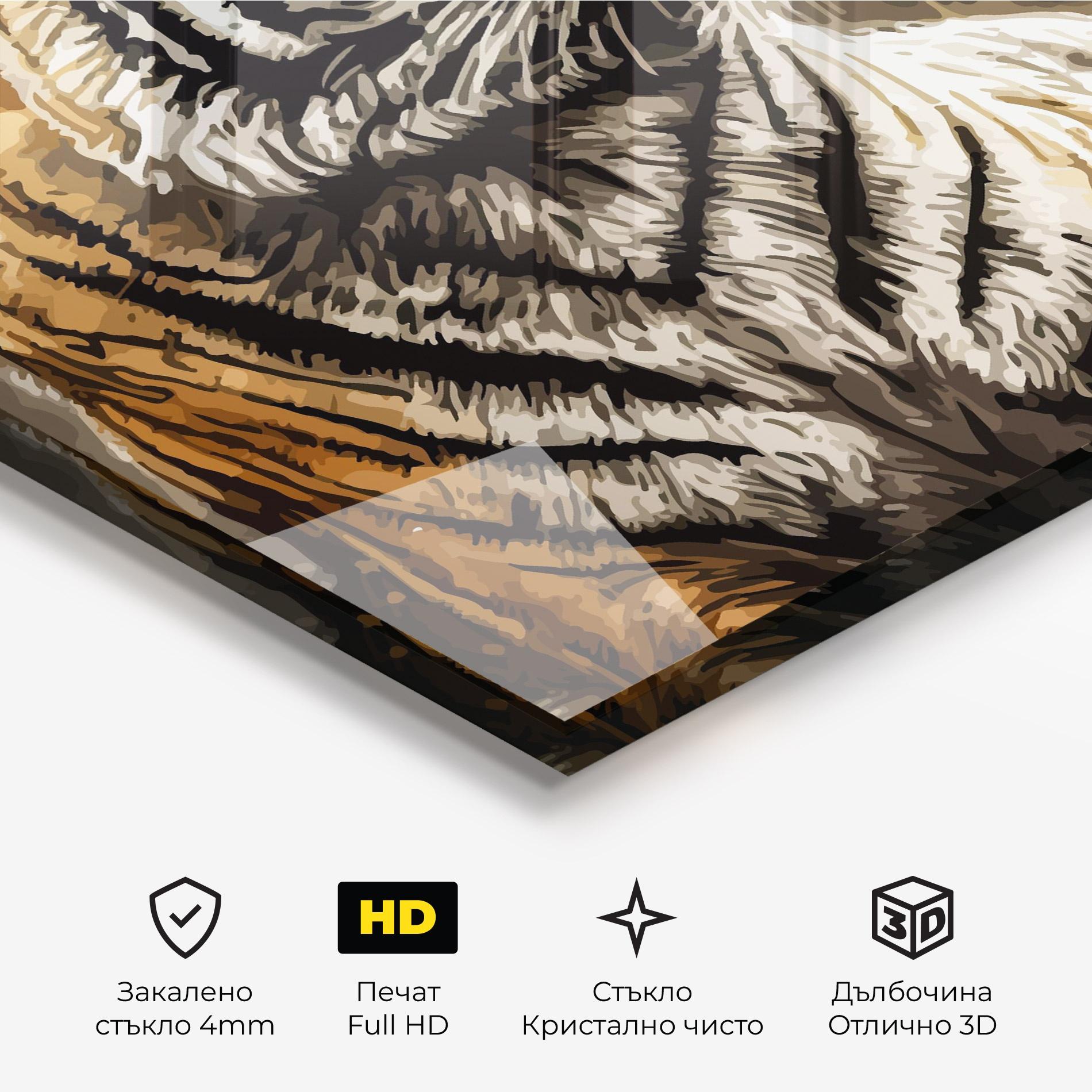 Стъклена картина Rain Tiger mockup 3