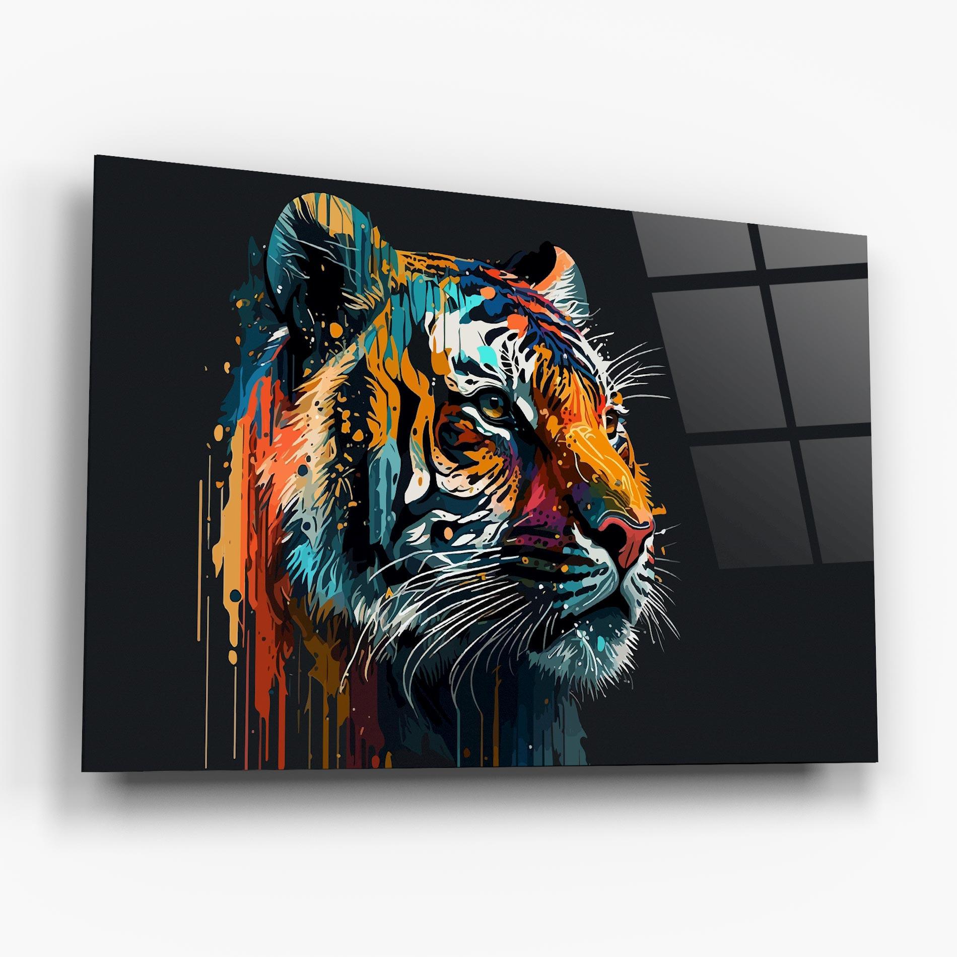 Стъклена картина Color Mix Tiger mockup 6
