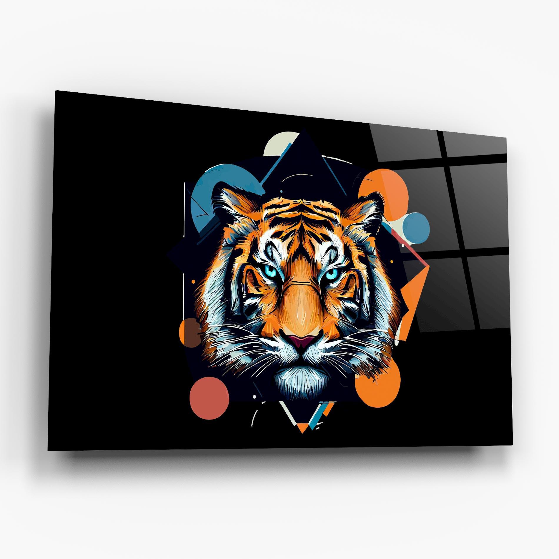 Стъклена картина Geometric Tiger mockup 6