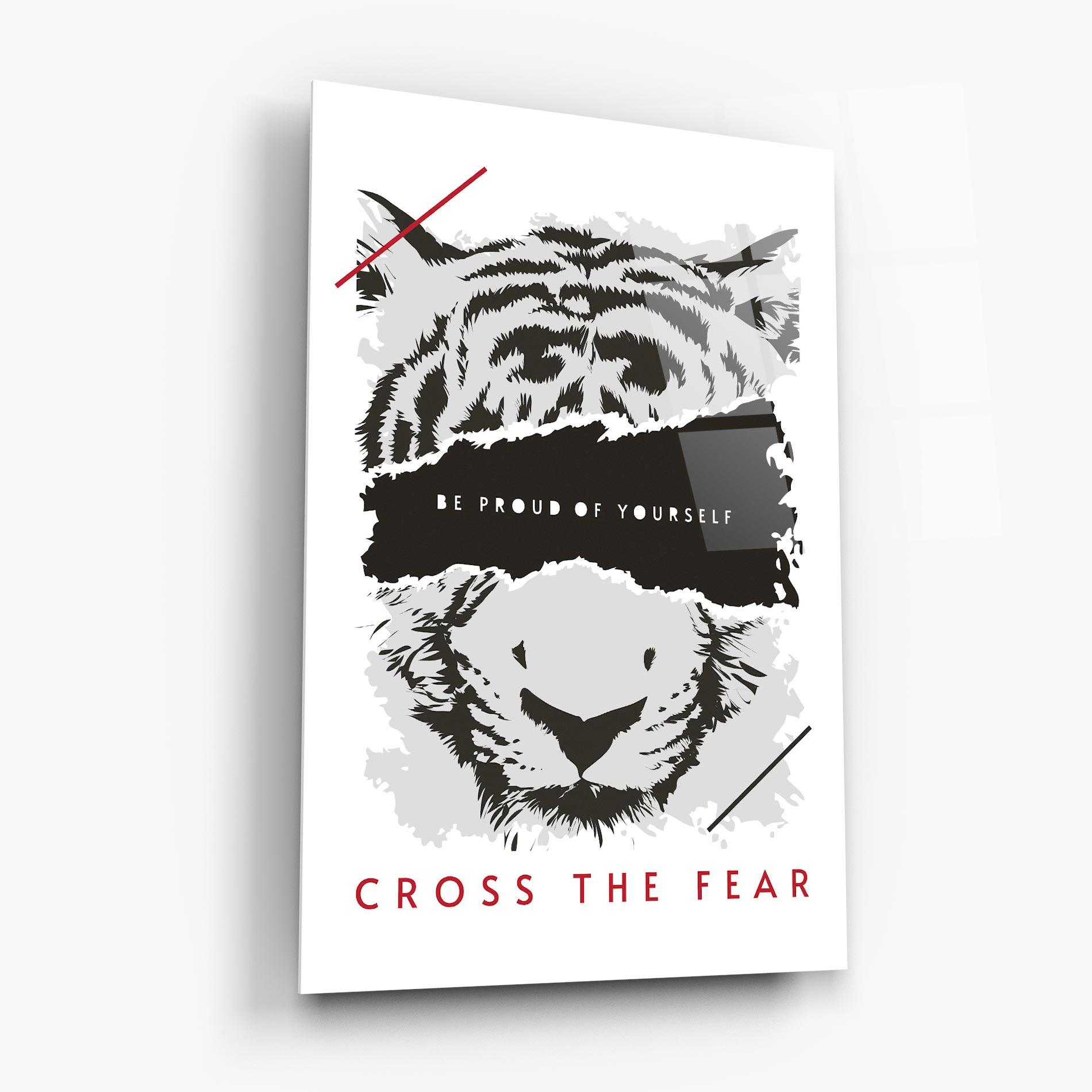 Стъклена картина Cross The Fear mockup 6