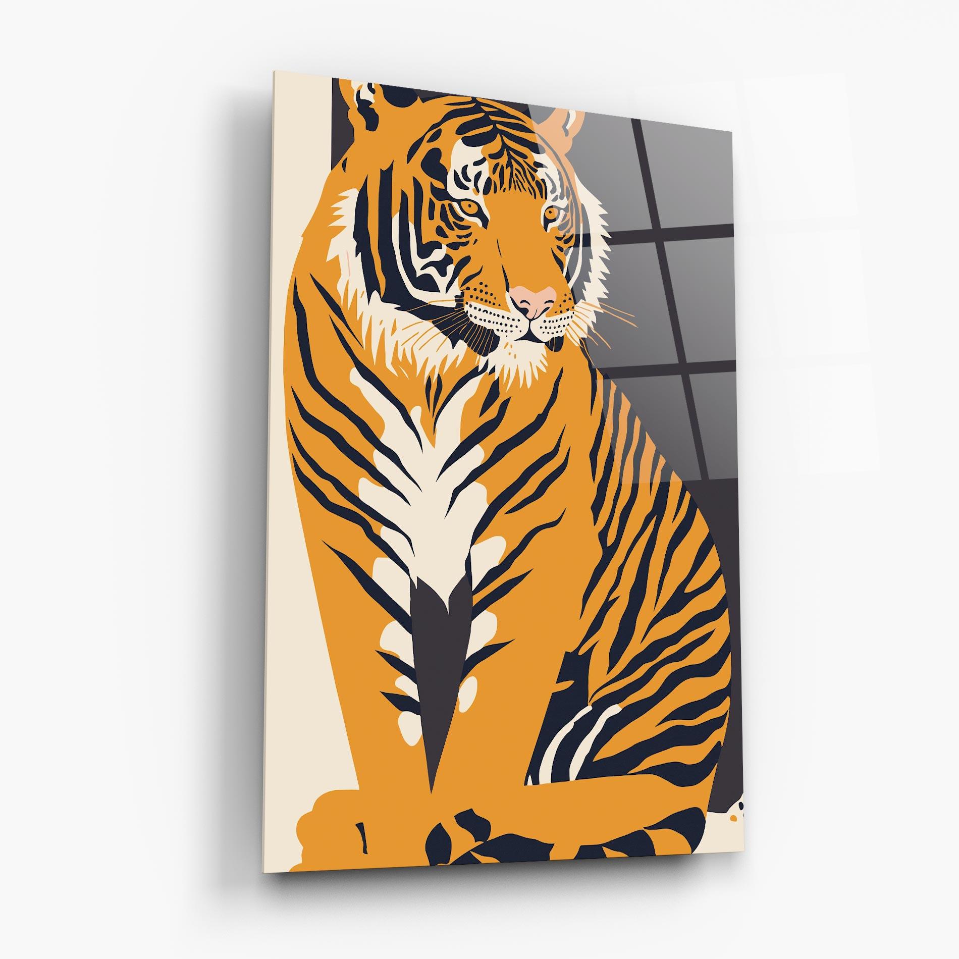 Стъклена картина Orange Tiger mockup 6