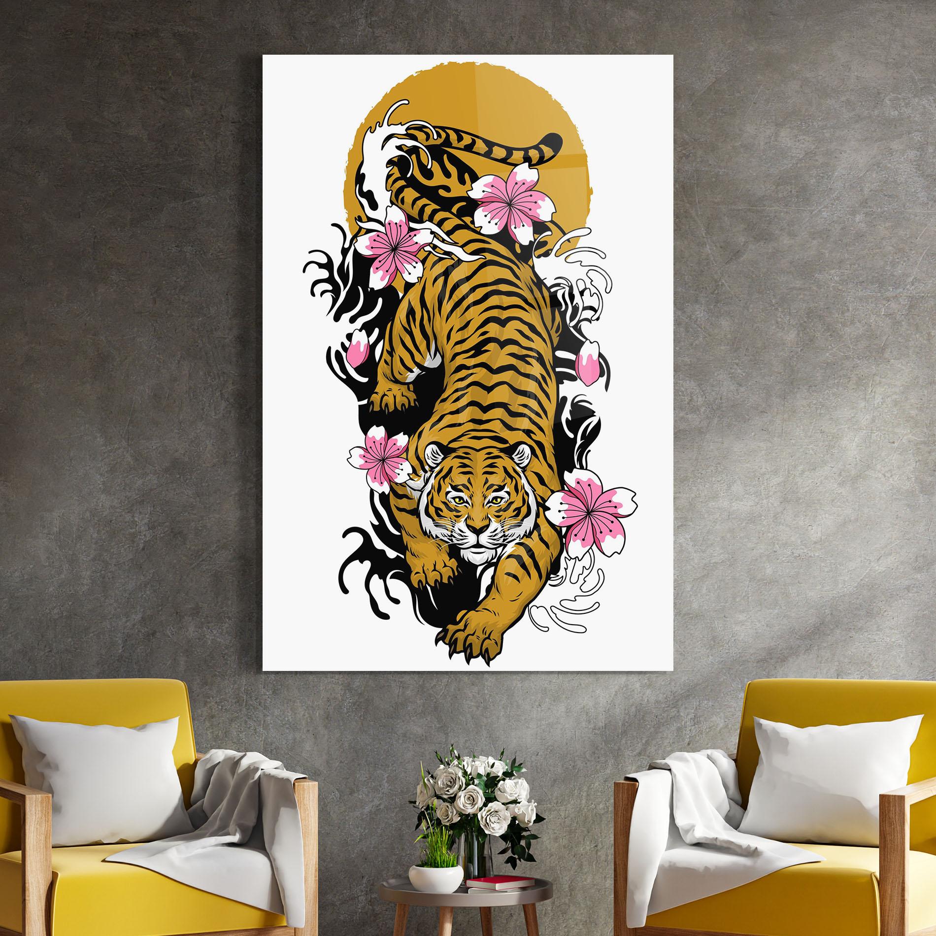 Стъклена картина Japanese Style Tiger mockup 4