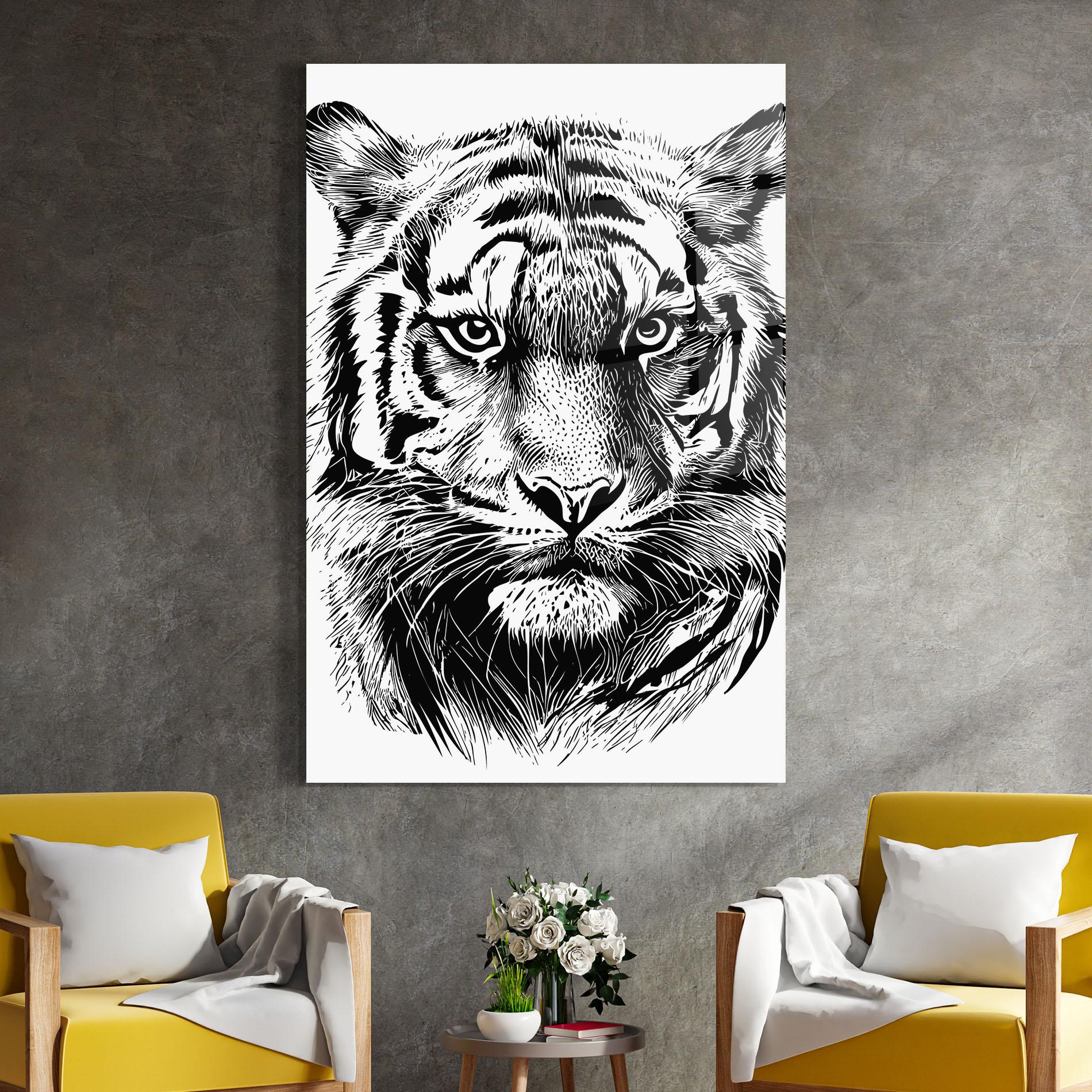 Стъклена картина Pretty Tiger Head mockup 4