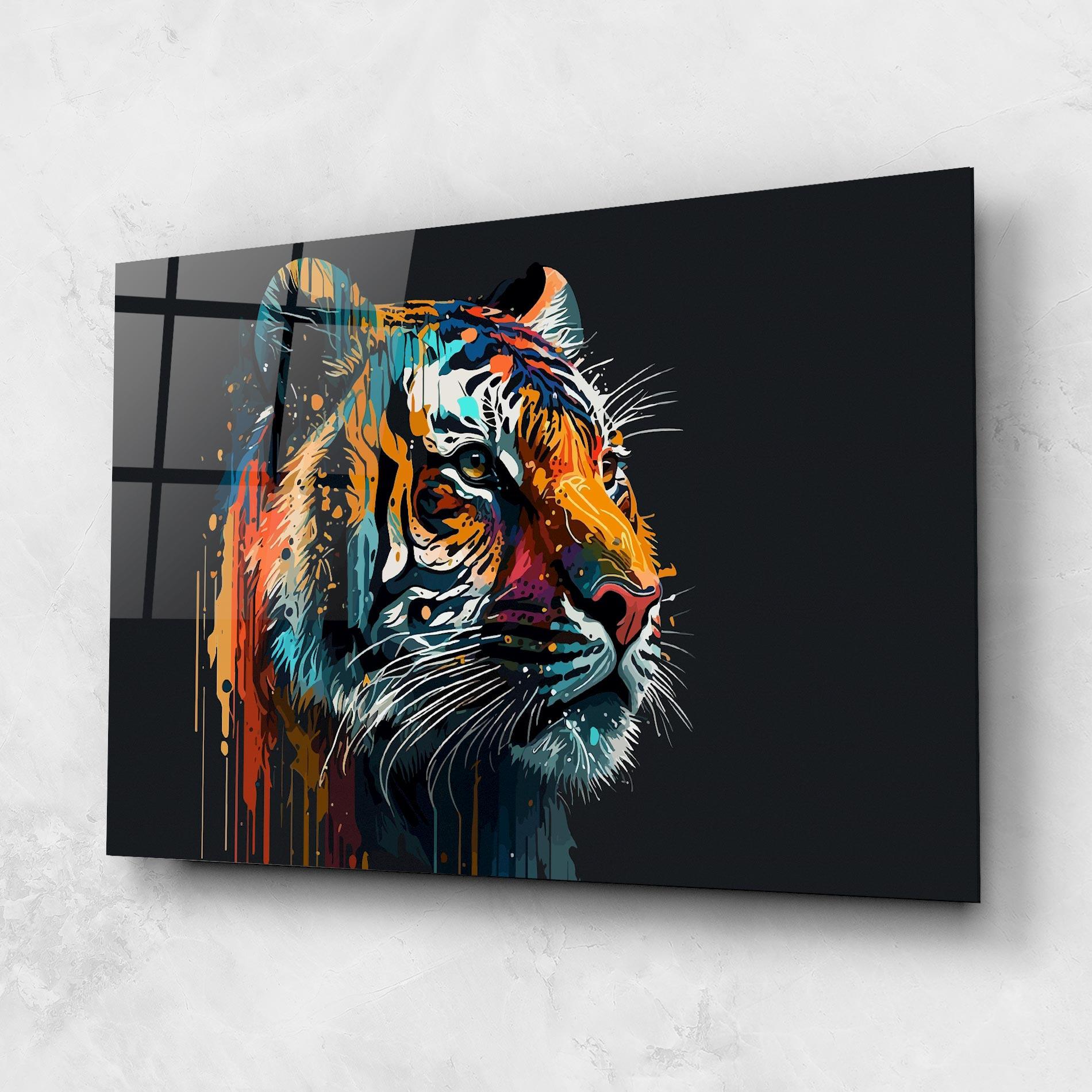 Стъклена картина Color Mix Tiger mockup 1