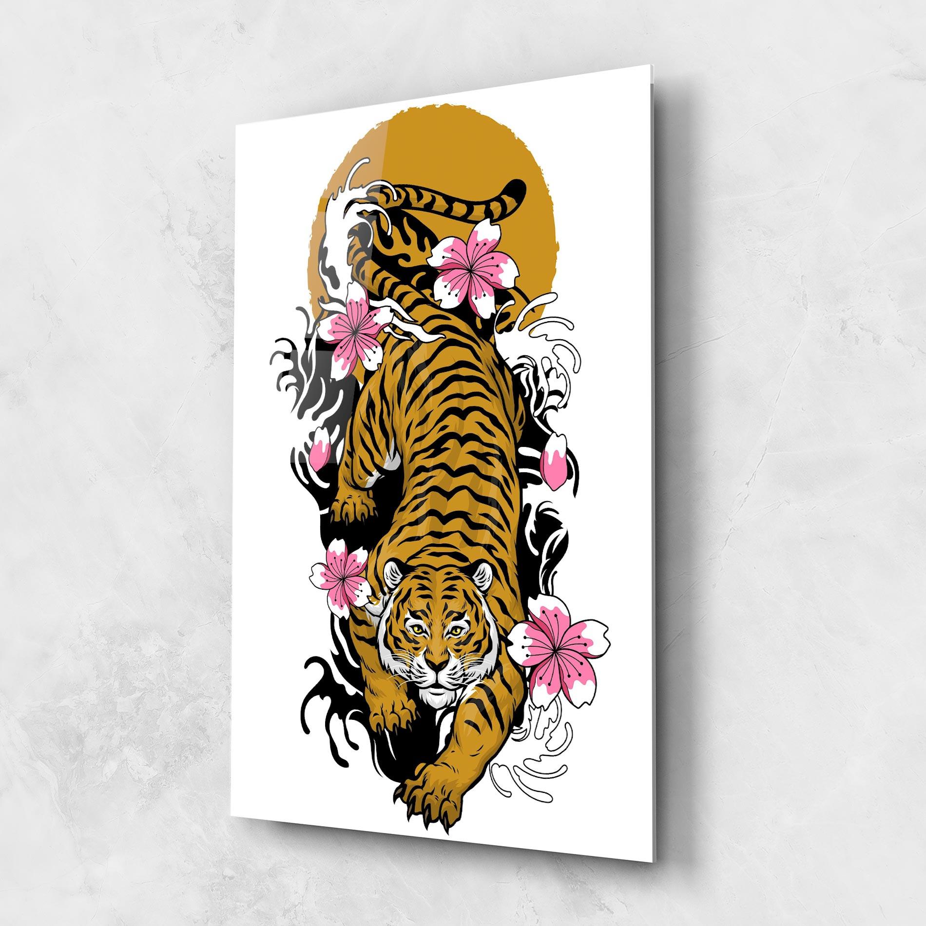 Стъклена картина Japanese Style Tiger mockup 1