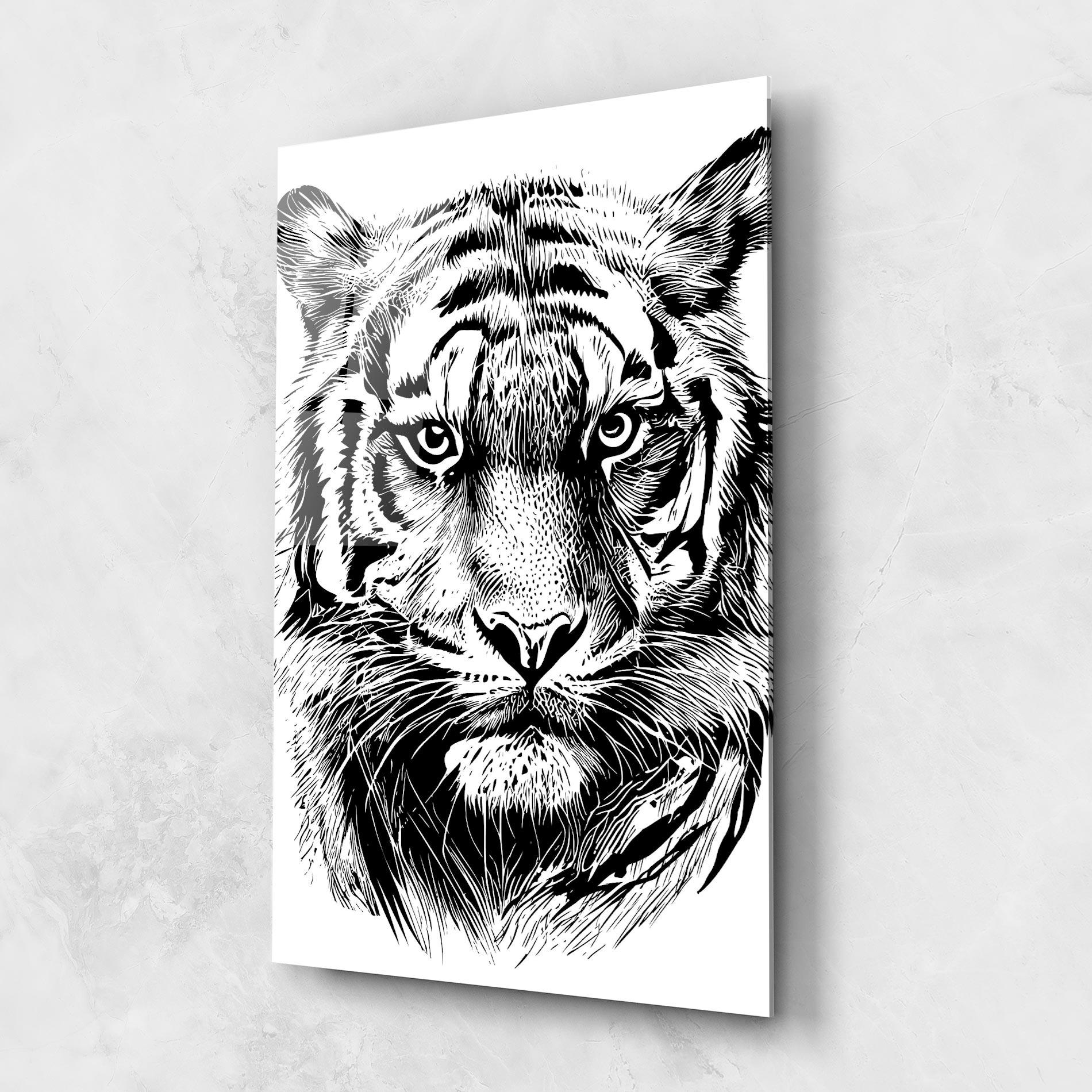 Стъклена картина Pretty Tiger Head mockup 1