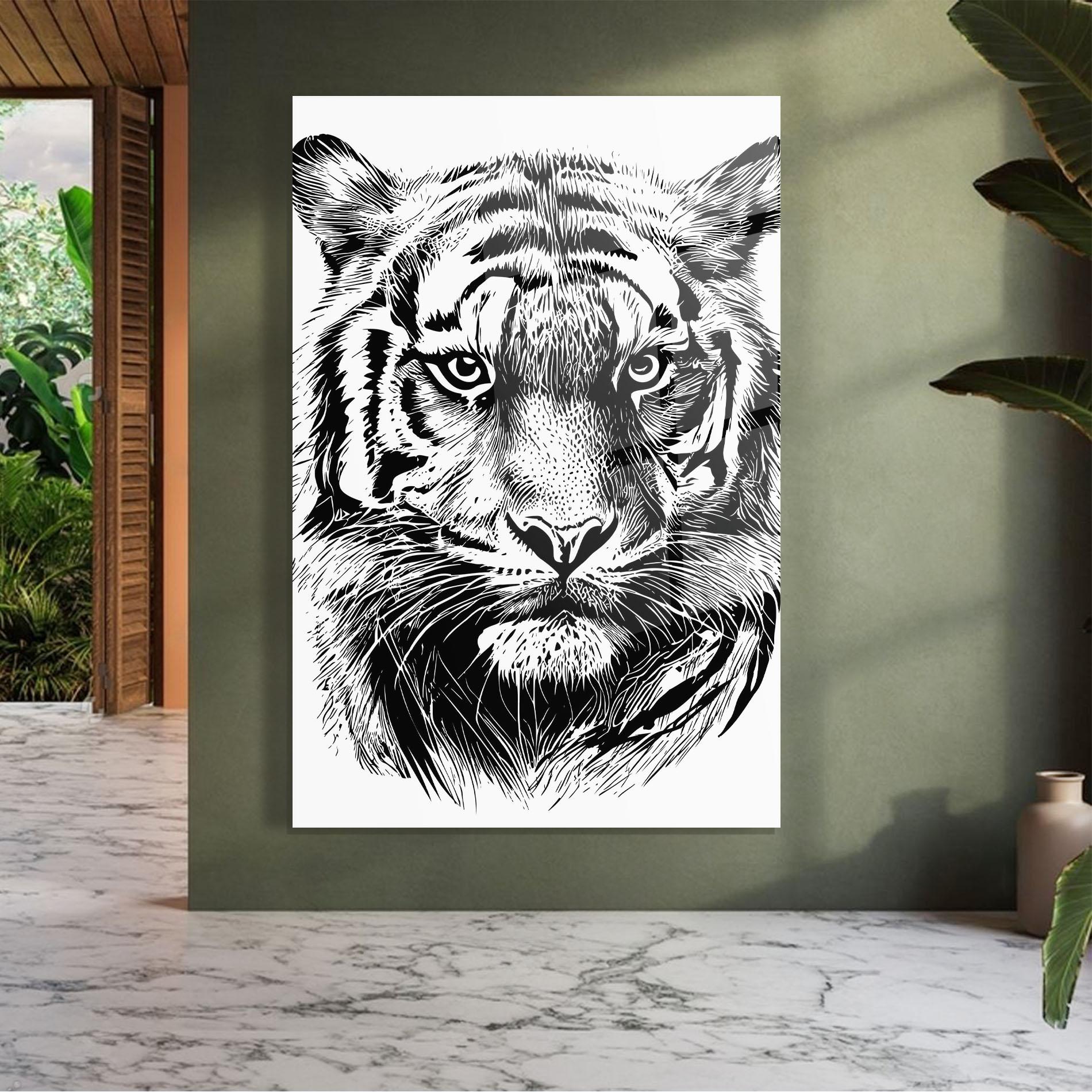 Стъклена картина Pretty Tiger Head mockup 7