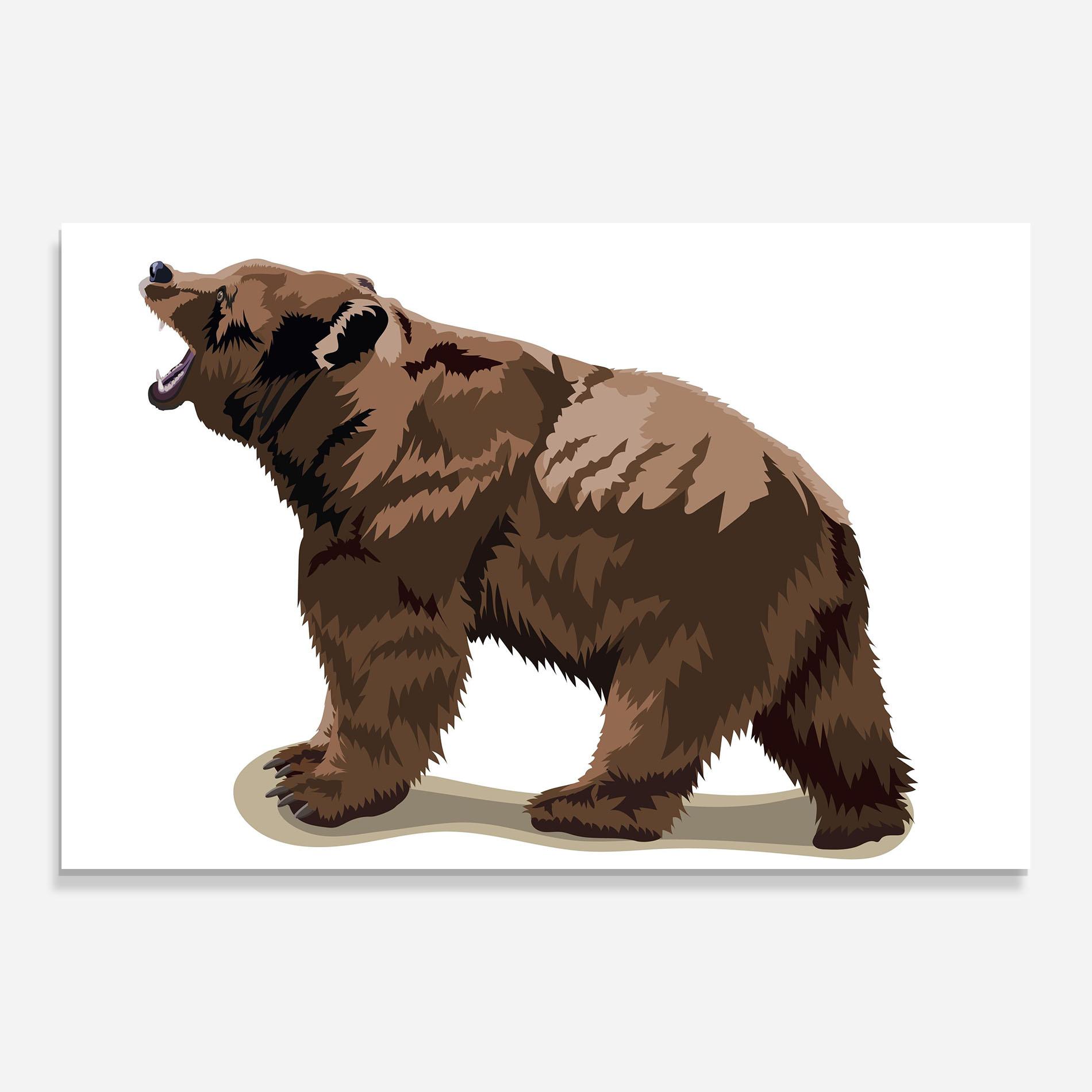 Стъклена картина Angry Walking Bear mockup 0