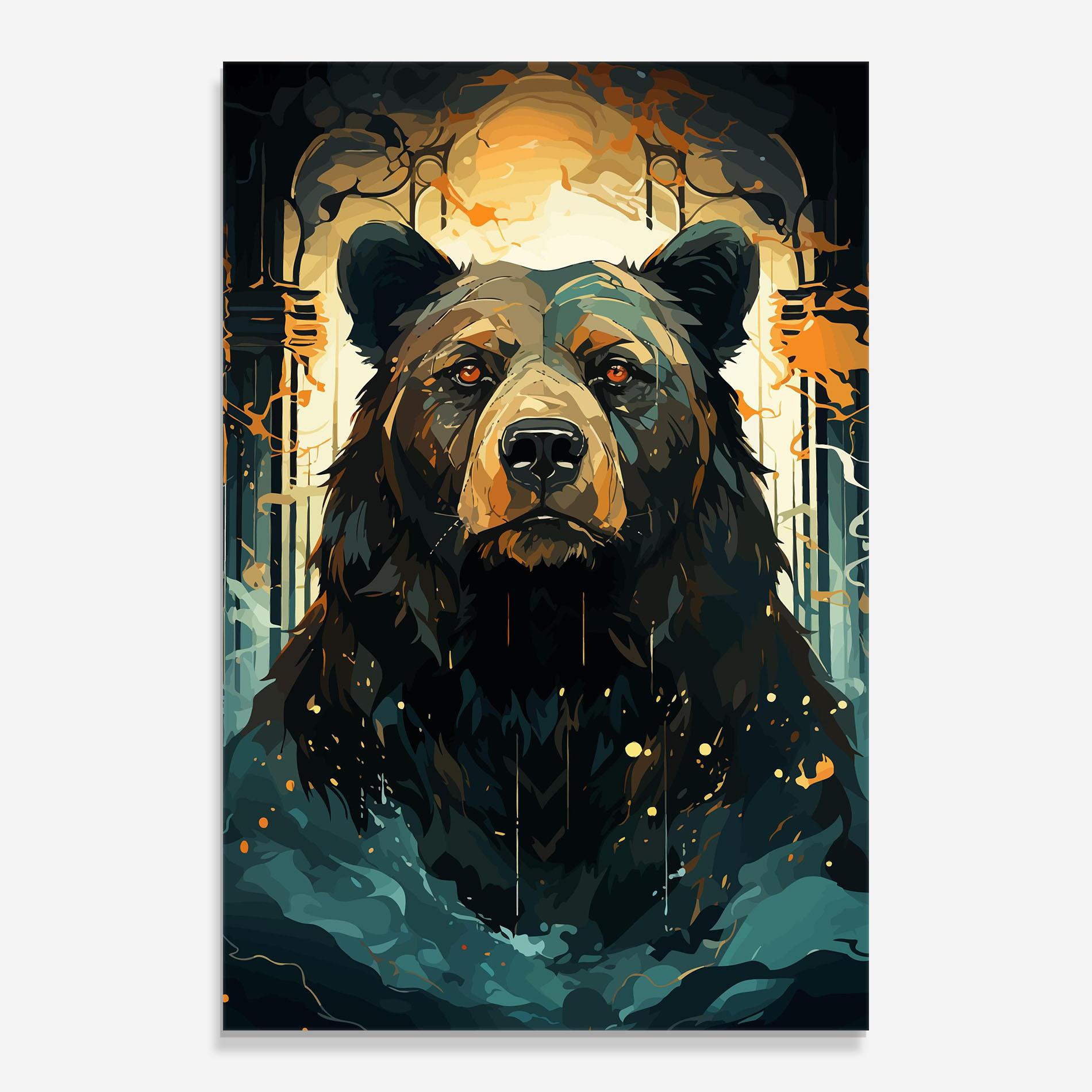 Стъклена картина Brown Bear Art mockup 0