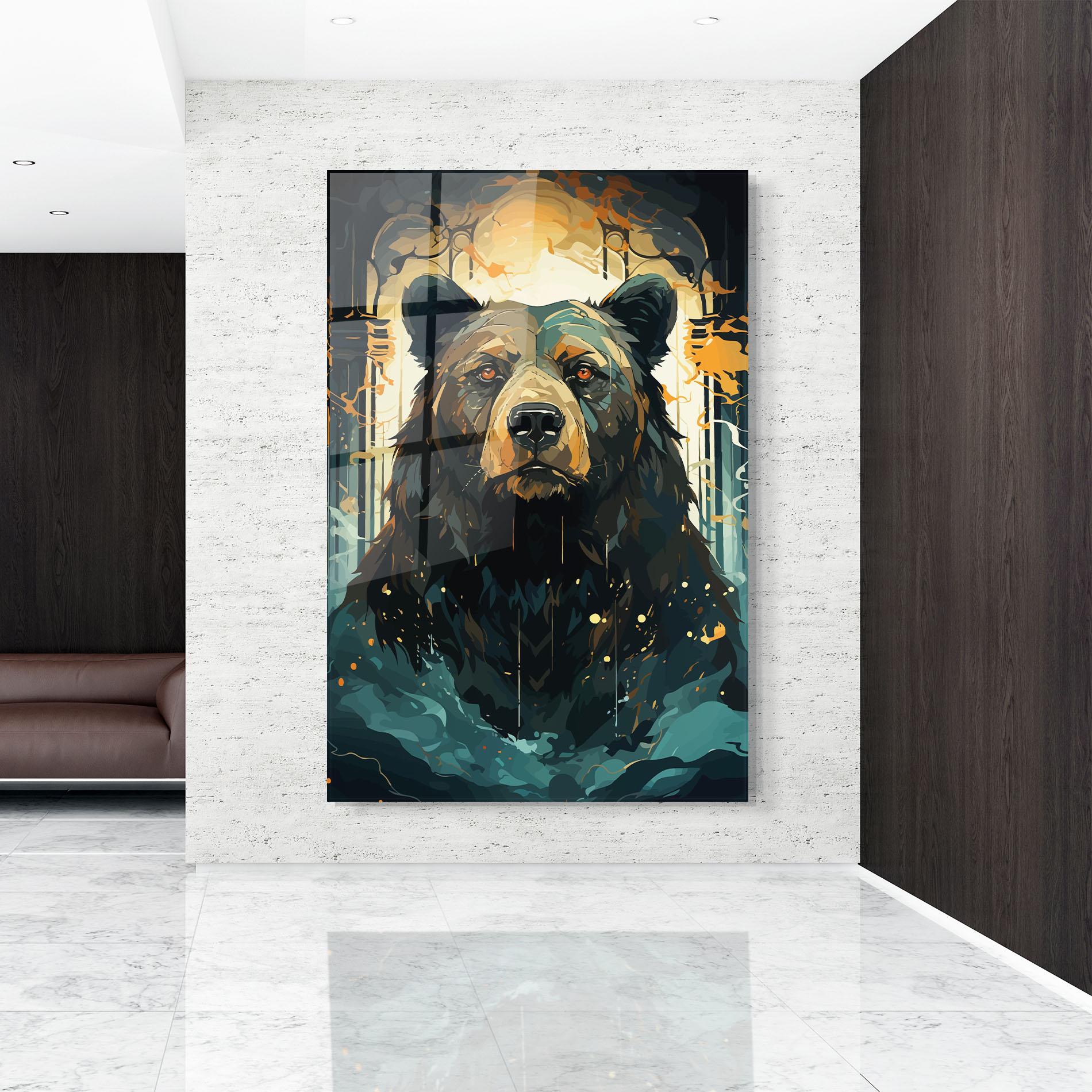 Стъклена картина Brown Bear Art mockup 9