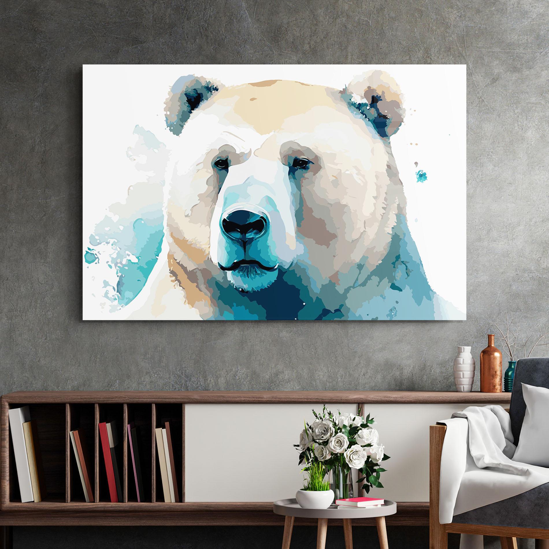 Стъклена картина Big Watercolor Bear mockup 2