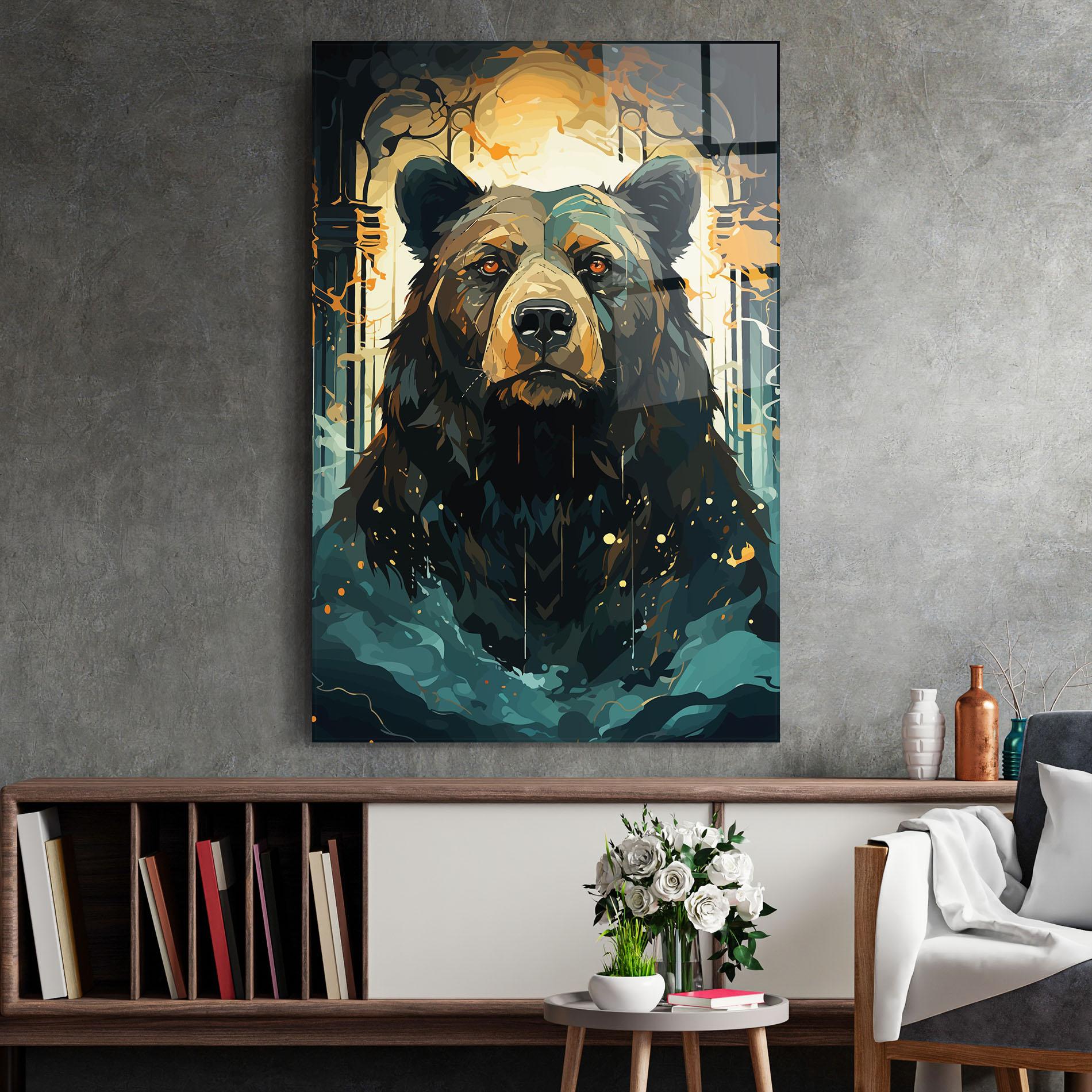 Стъклена картина Brown Bear Art mockup 2