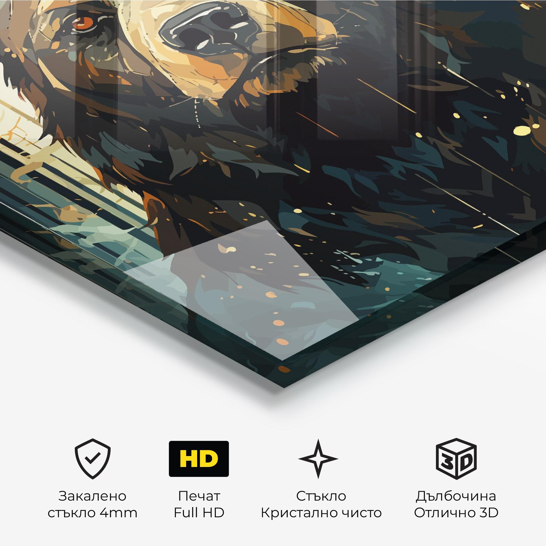 Стъклена картина Brown Bear Art mockup 3