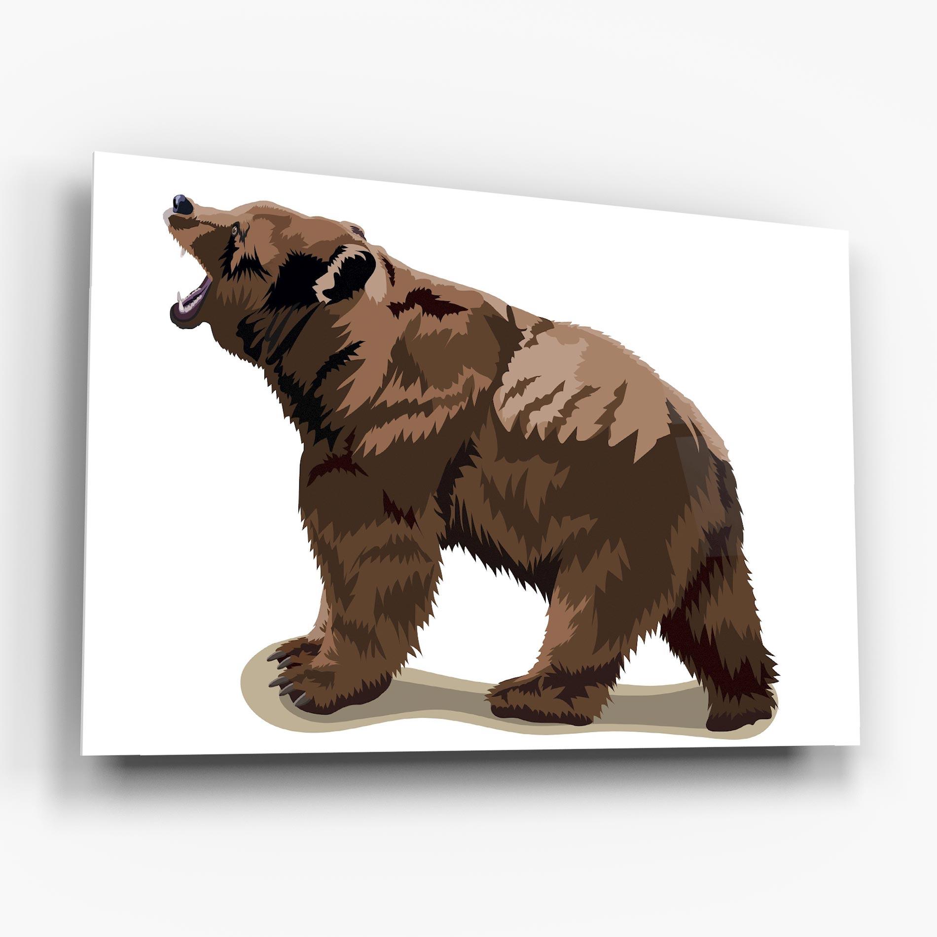 Стъклена картина Angry Walking Bear mockup 6