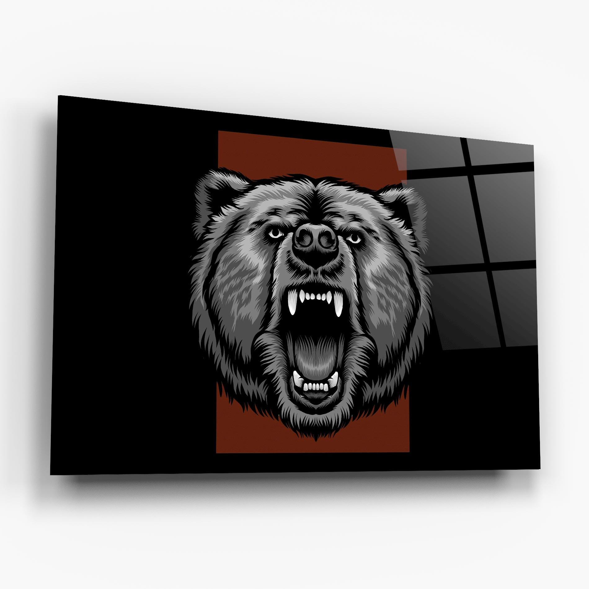 Стъклена картина Grey Bear Head mockup 6
