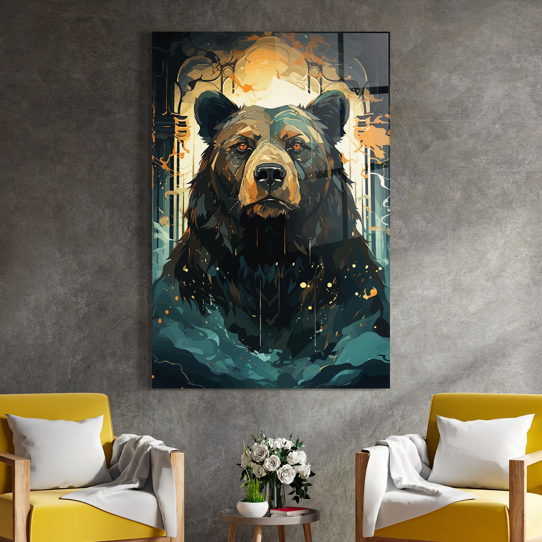 Стъклена картина Brown Bear Art mockup 4