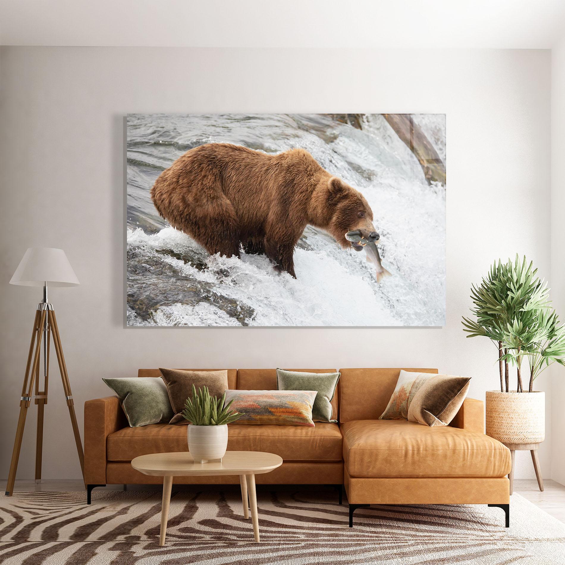 Стъклена картина Bear Hunting mockup 7