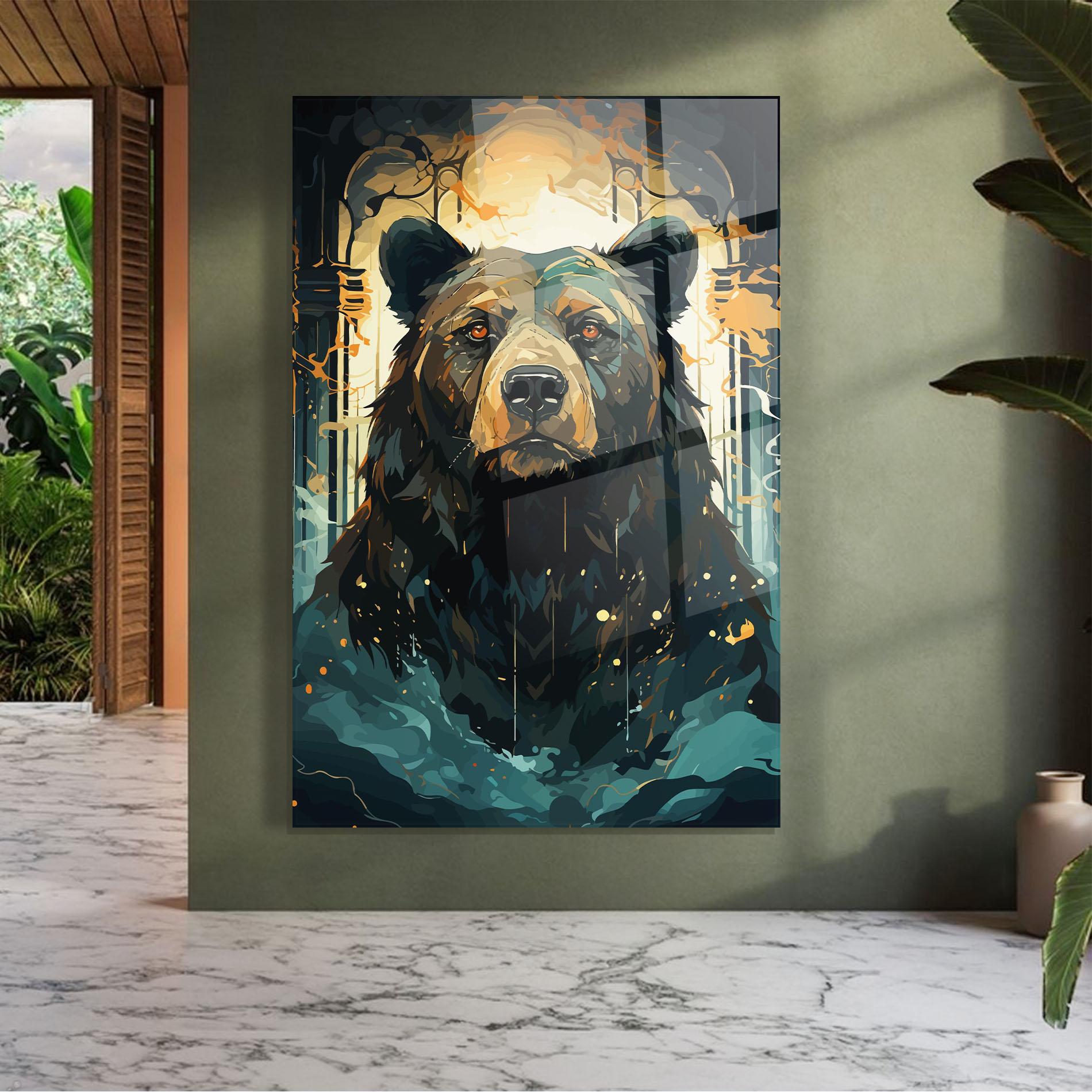 Стъклена картина Brown Bear Art mockup 7