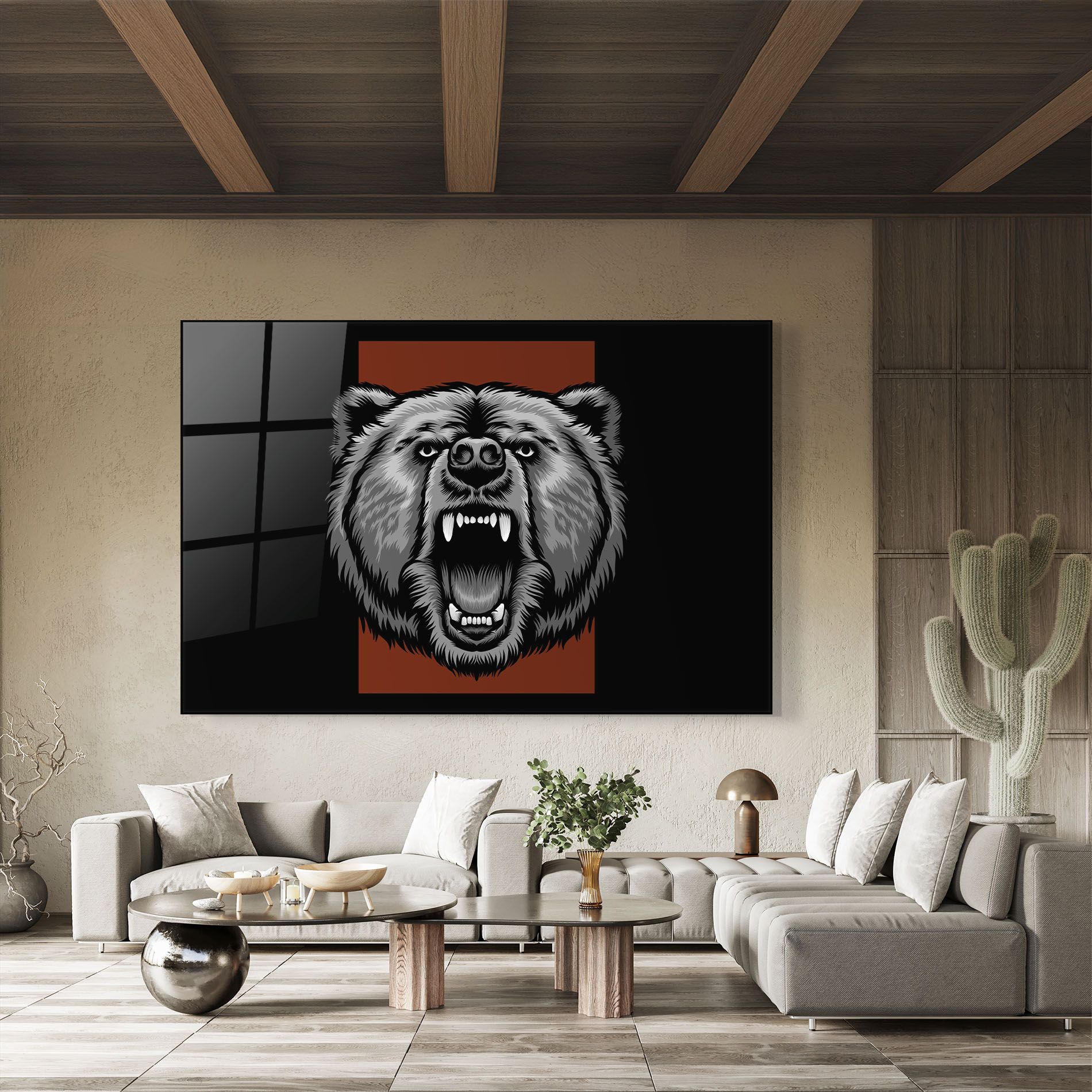Grey Bear Head mockup 8