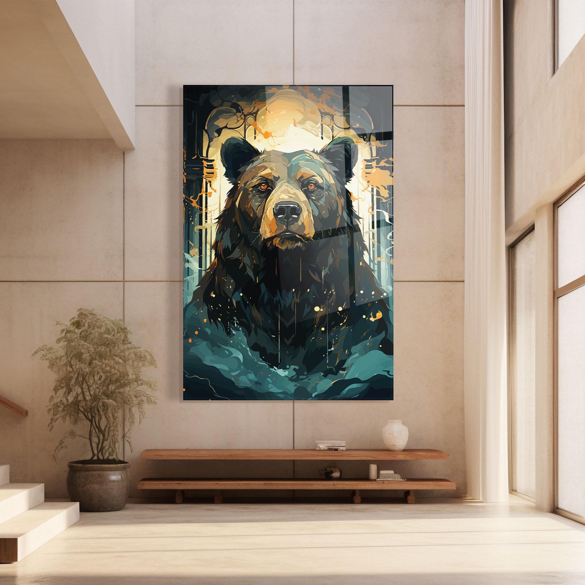 Стъклена картина Brown Bear Art mockup 8