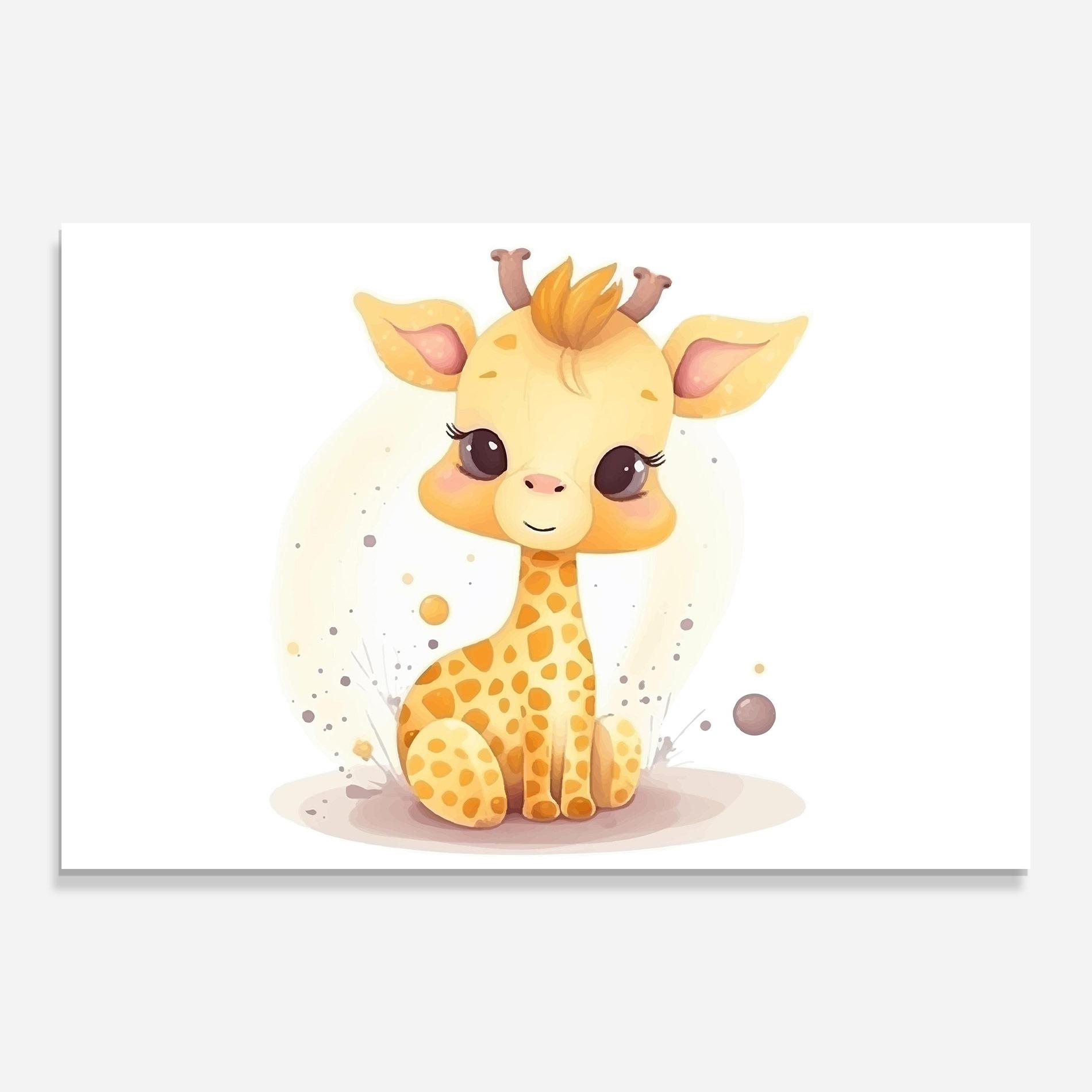 Стъклена картина Adorable Giraffe mockup 0