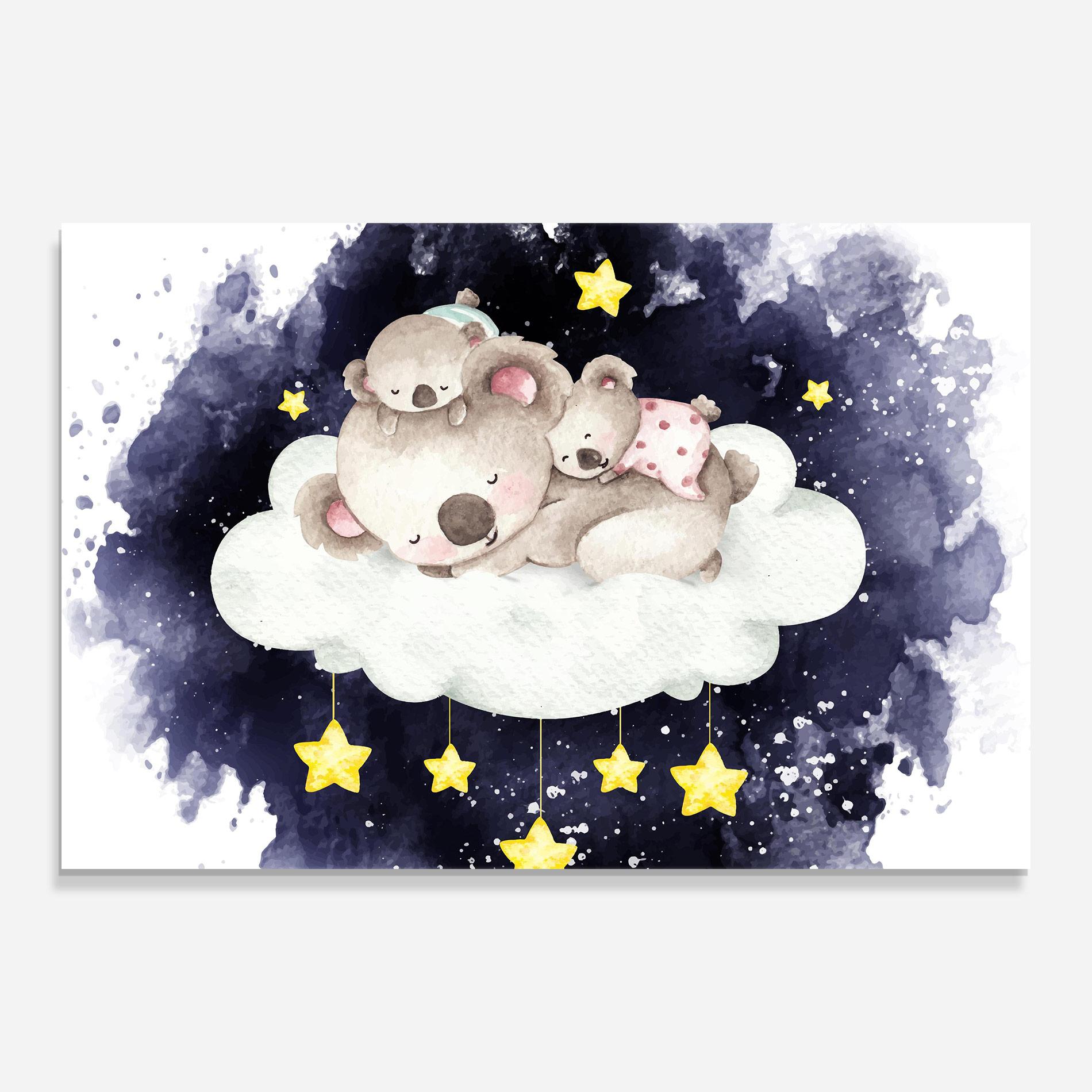 Стъклена картина Baby Koala Sleeping mockup 0