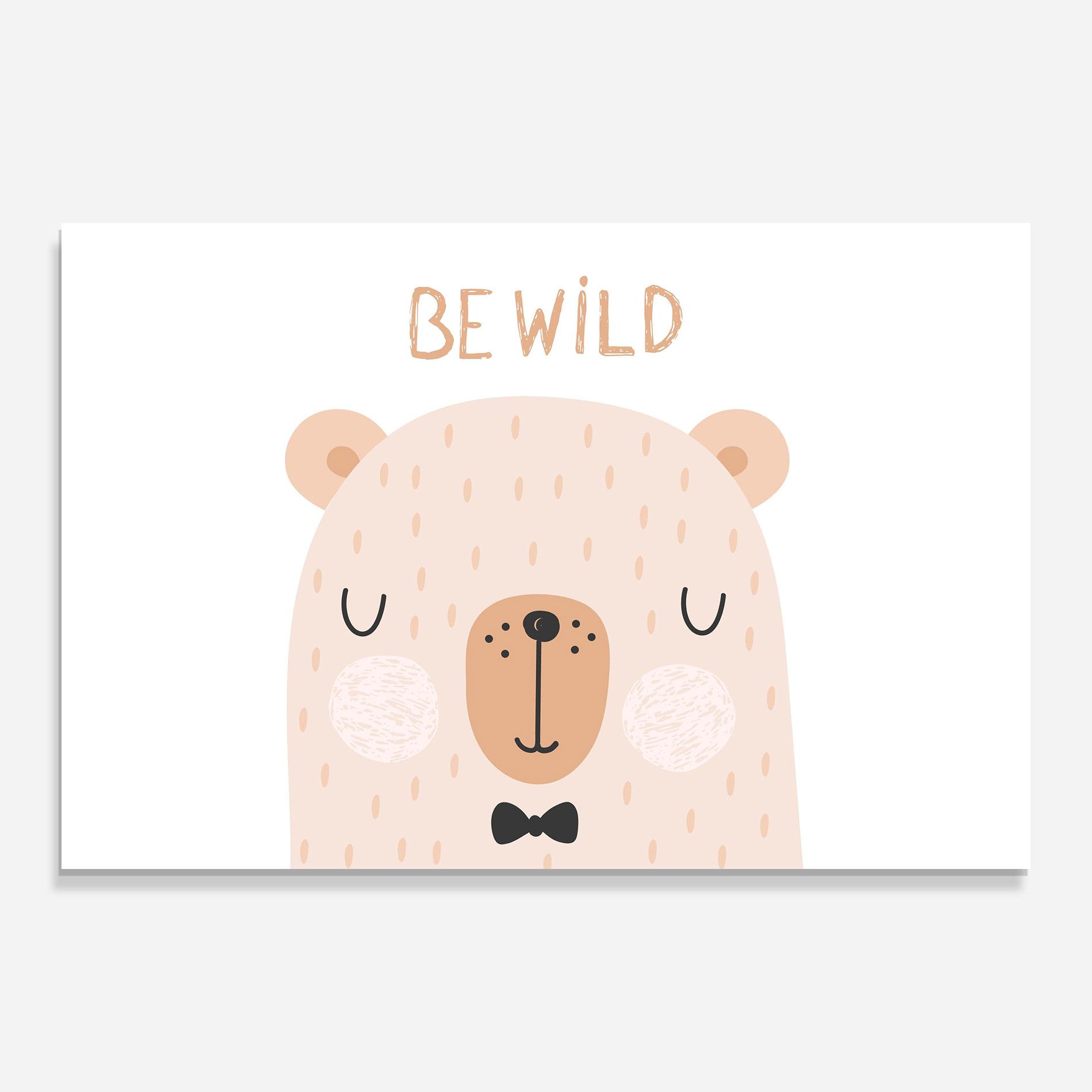 Стъклена картина Bear Be Wild mockup 0