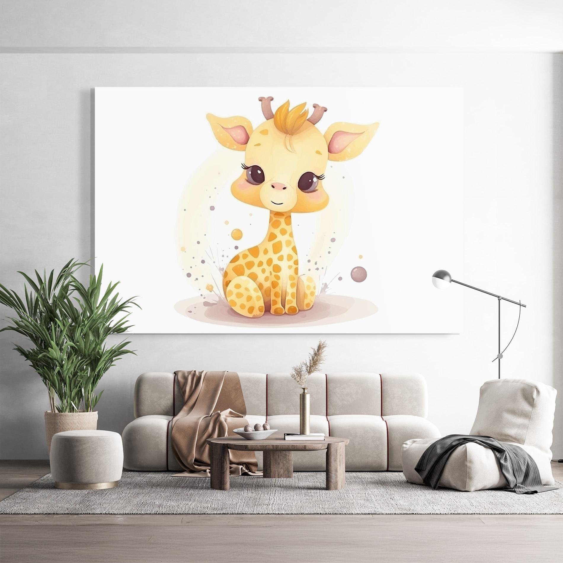 Стъклена картина Adorable Giraffe mockup 9
