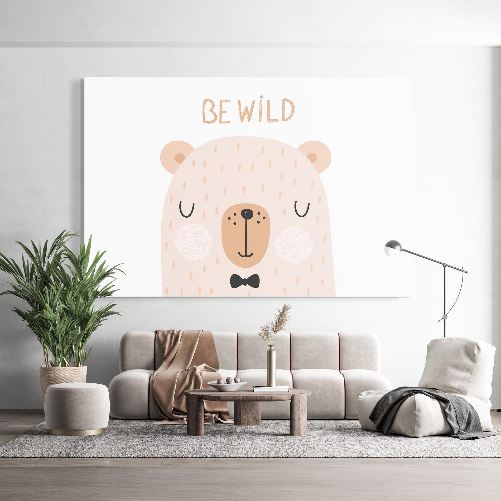 Стъклена картина Bear Be Wild mockup 9