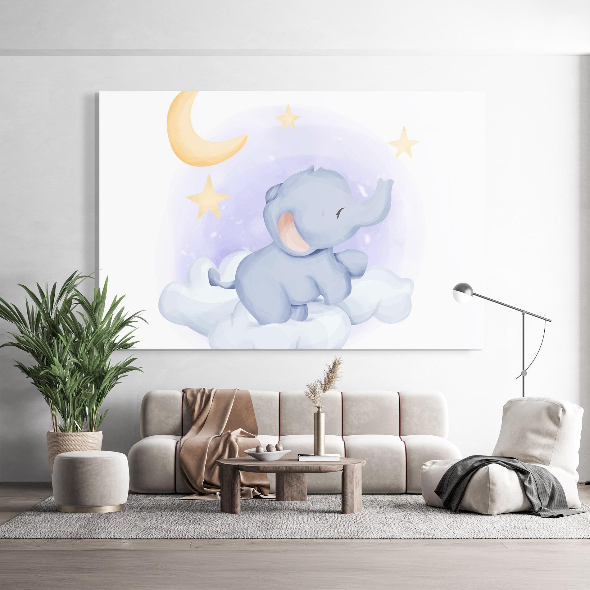 Стъклена картина Elephant Moon mockup 9
