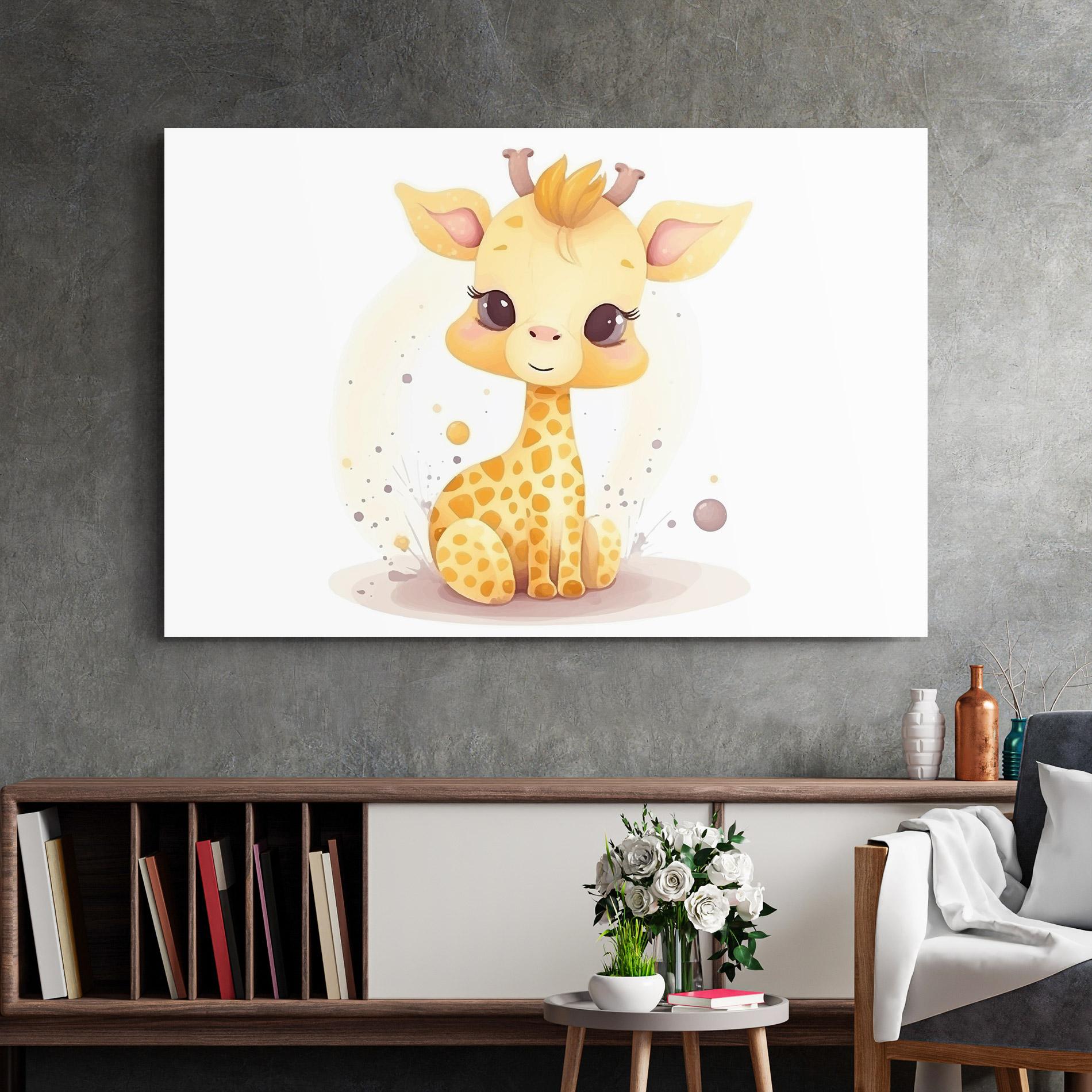 Стъклена картина Adorable Giraffe mockup 2