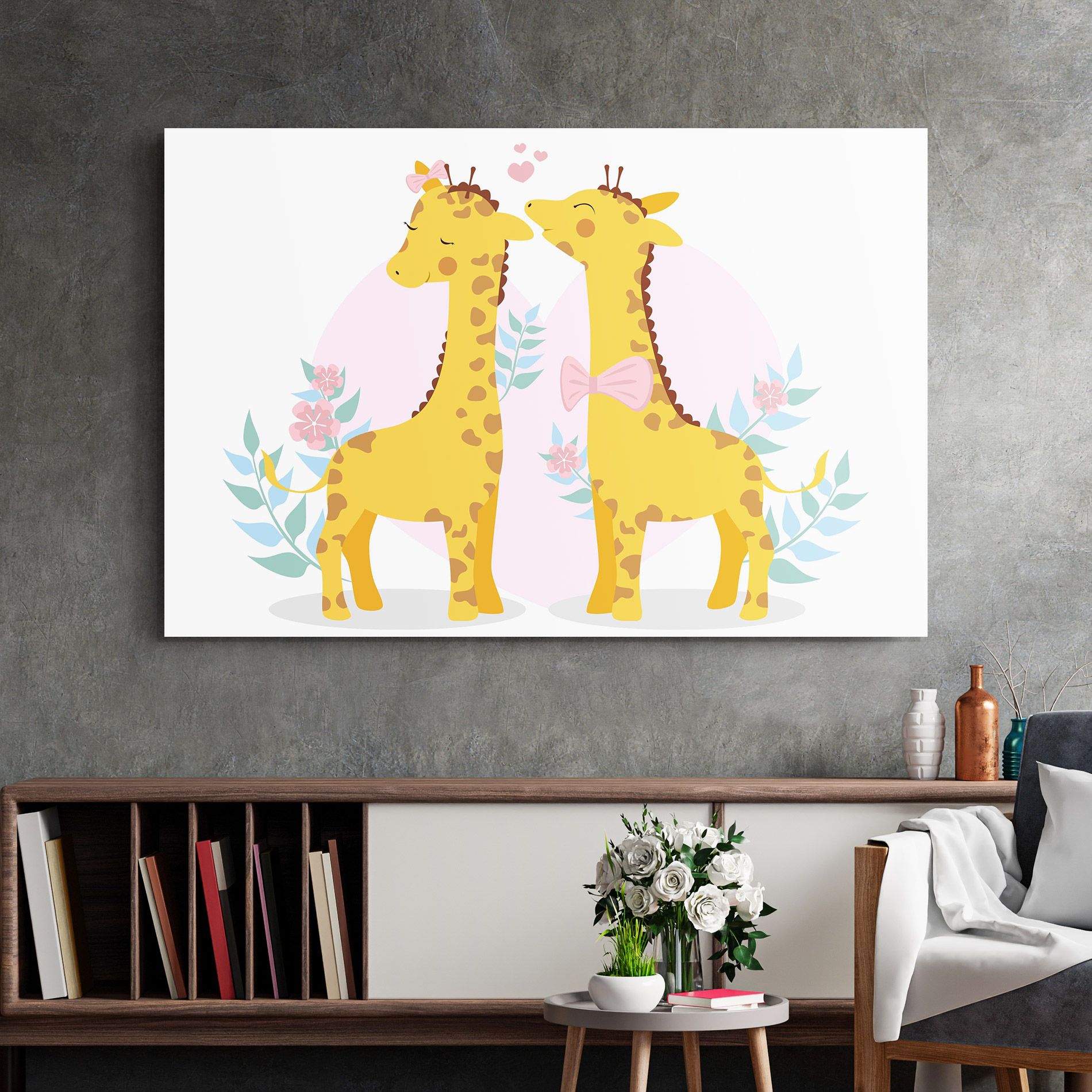 Cute Giraffe Couple mockup 2