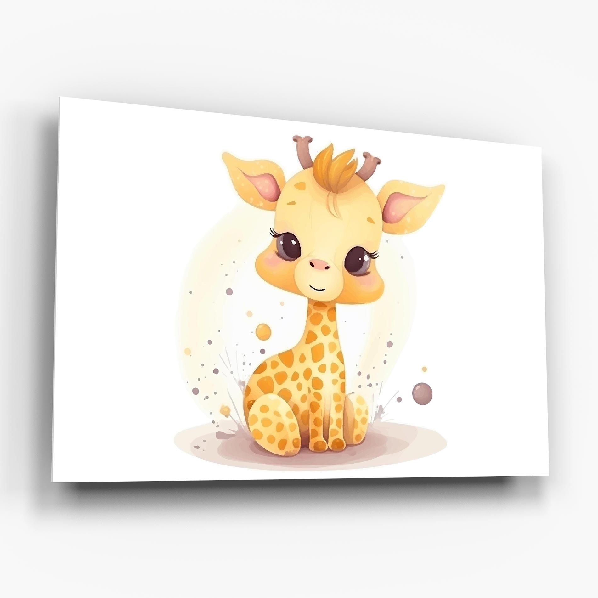 Стъклена картина Adorable Giraffe mockup 6