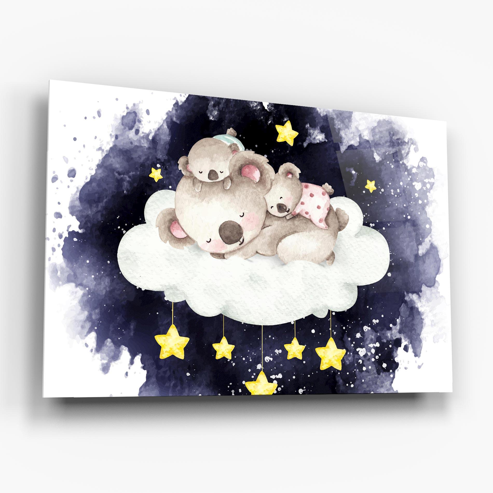 Стъклена картина Baby Koala Sleeping mockup 6