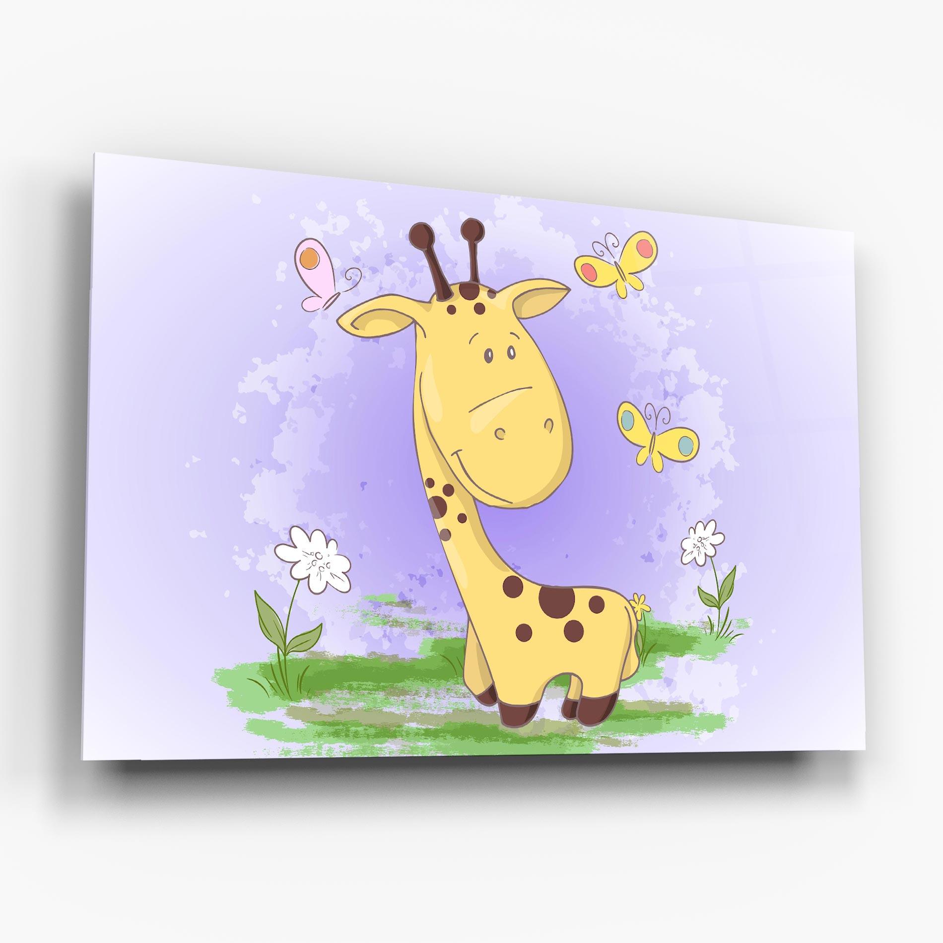 Стъклена картина Cute Giraffe mockup 6