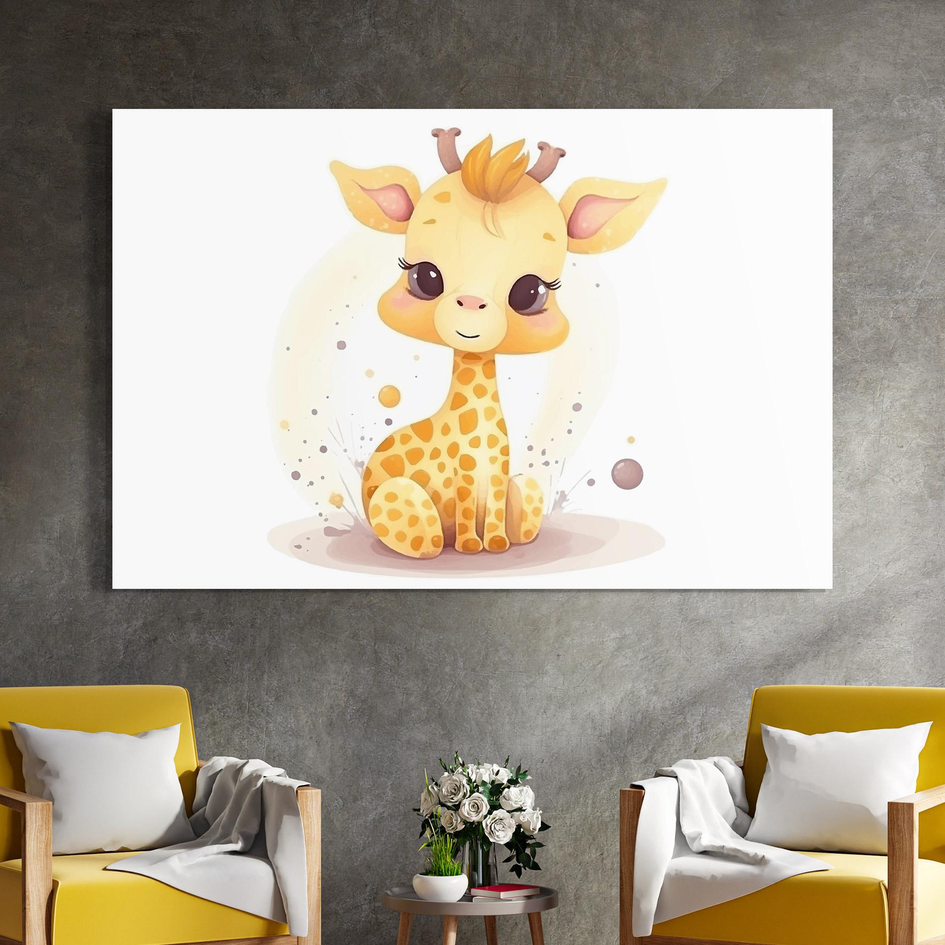 Стъклена картина Adorable Giraffe mockup 4