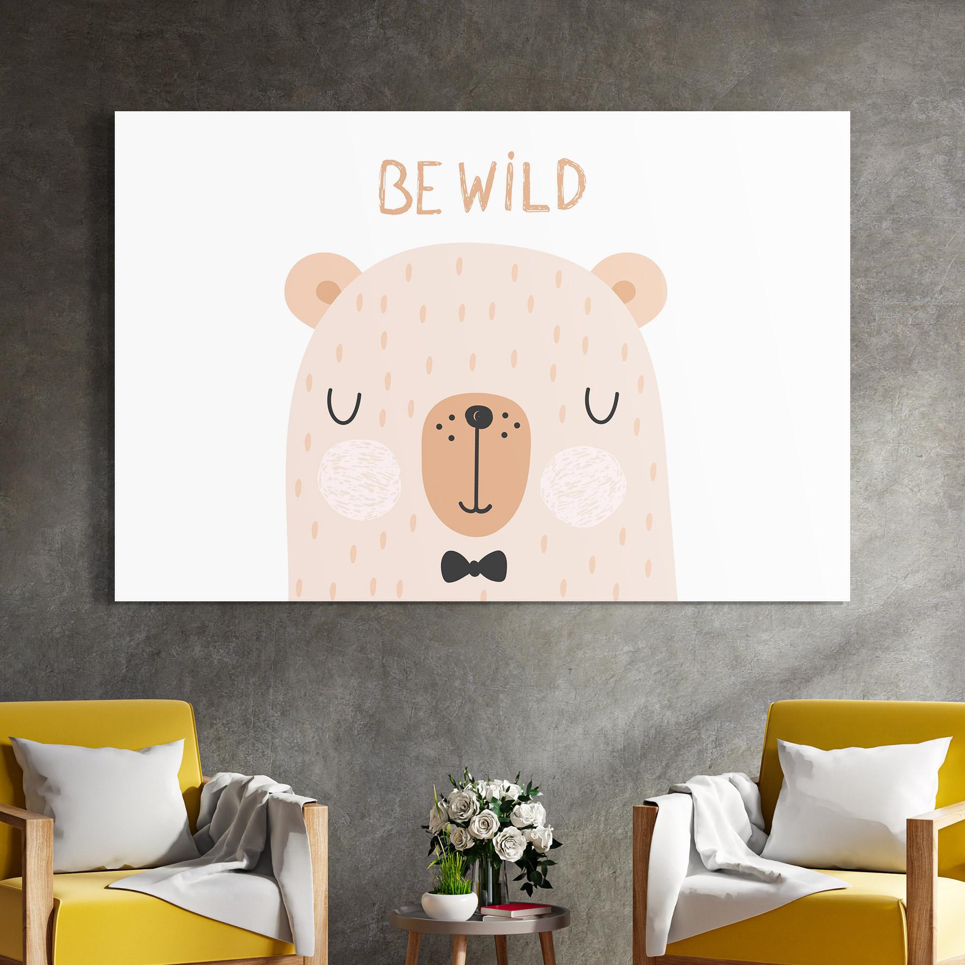 Стъклена картина Bear Be Wild mockup 4