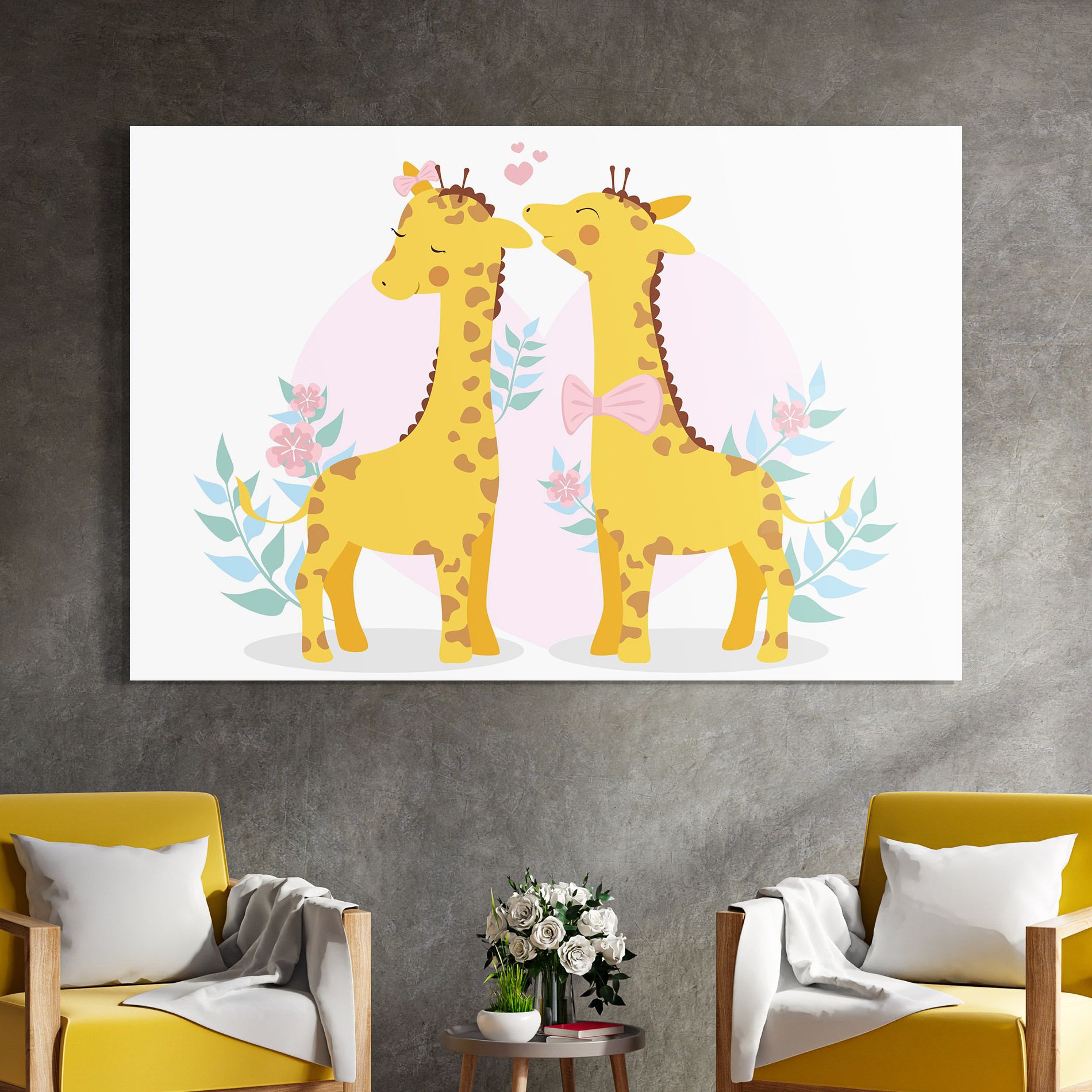 Cute Giraffe Couple mockup 4