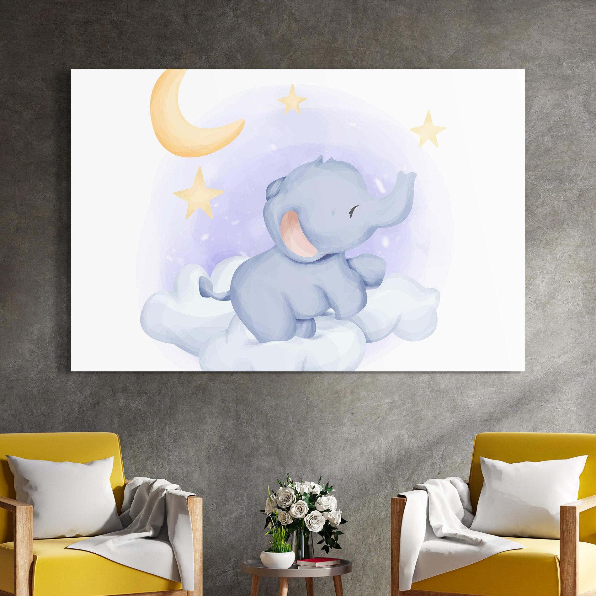 Стъклена картина Elephant Moon mockup 4