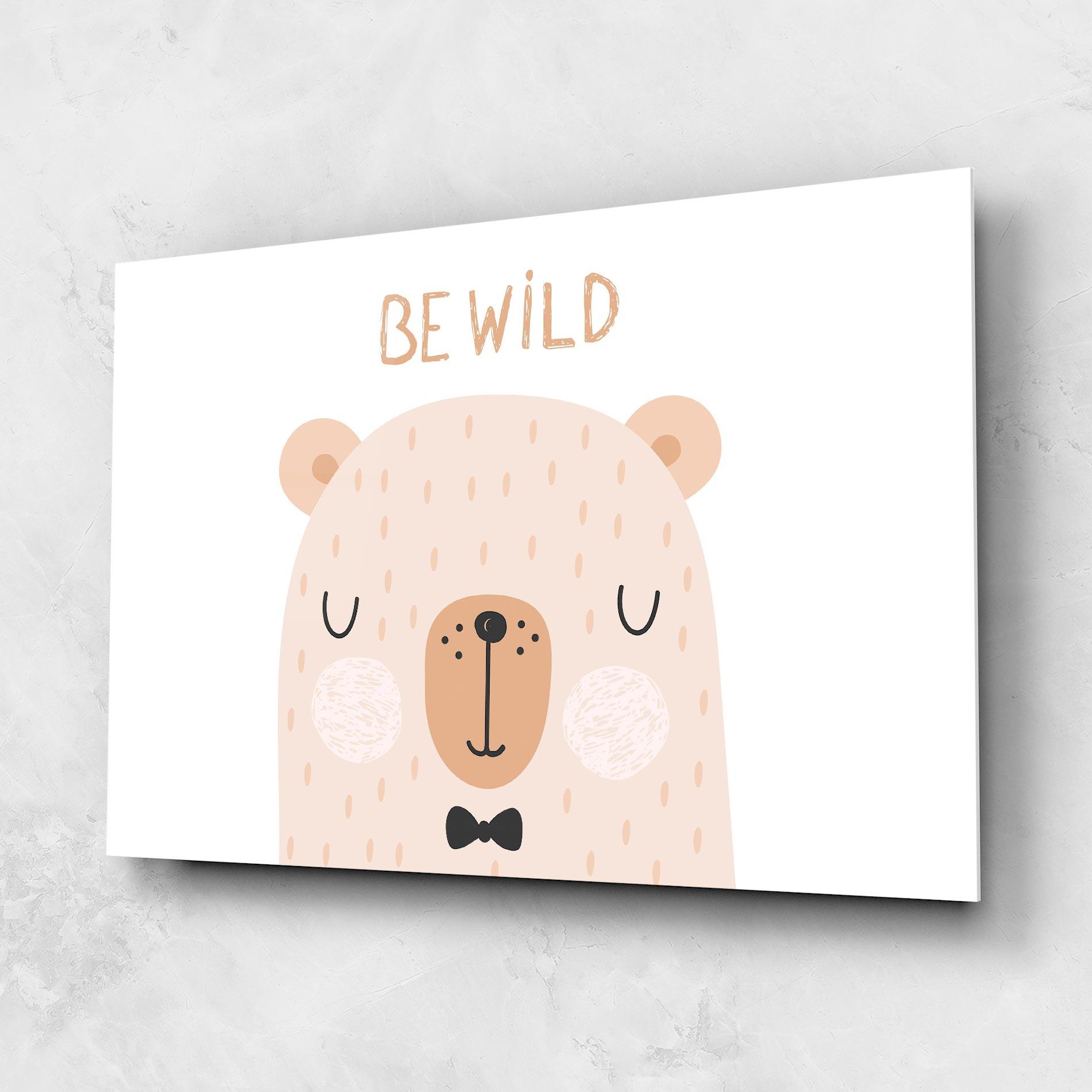 Стъклена картина Bear Be Wild mockup 1