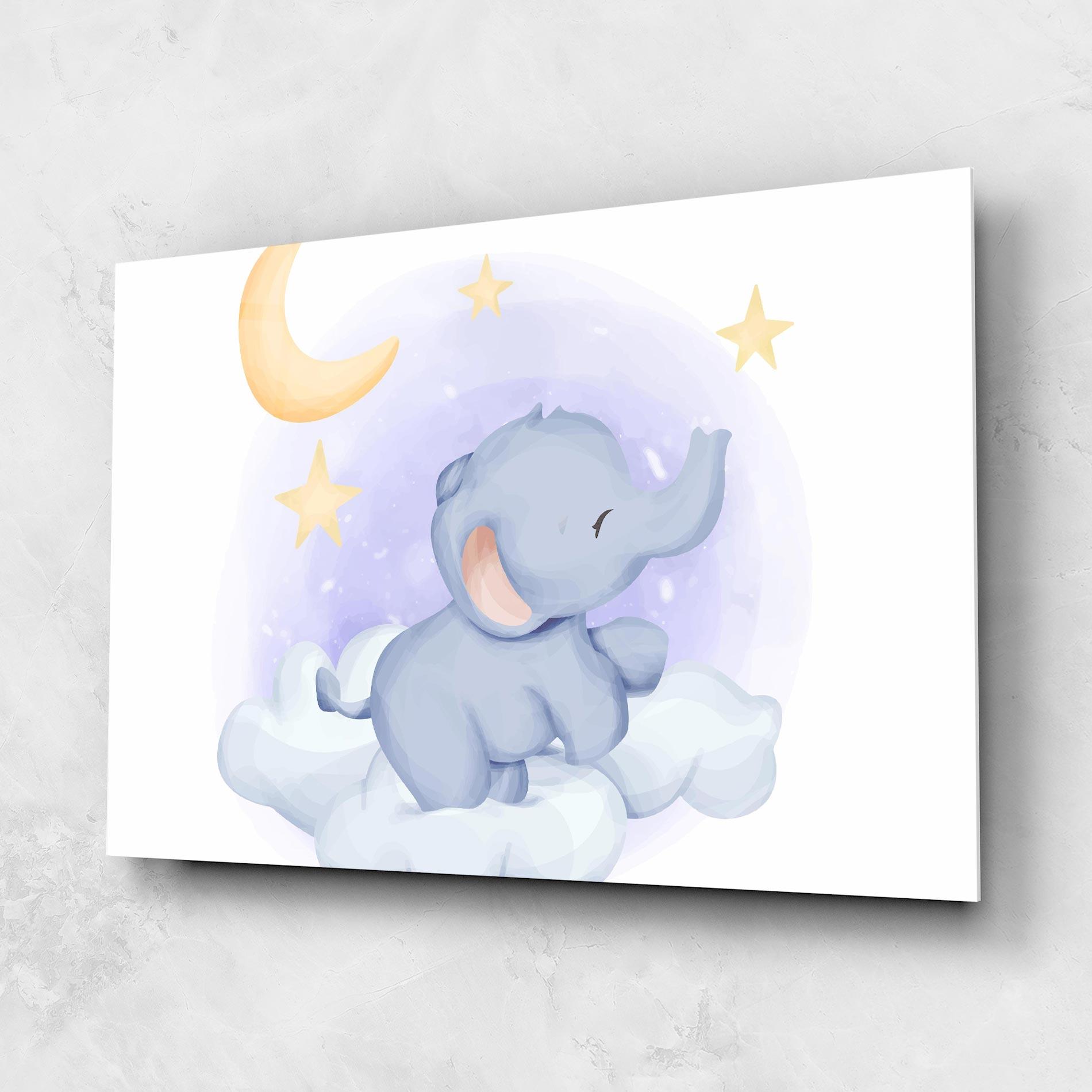 Стъклена картина Elephant Moon mockup 1