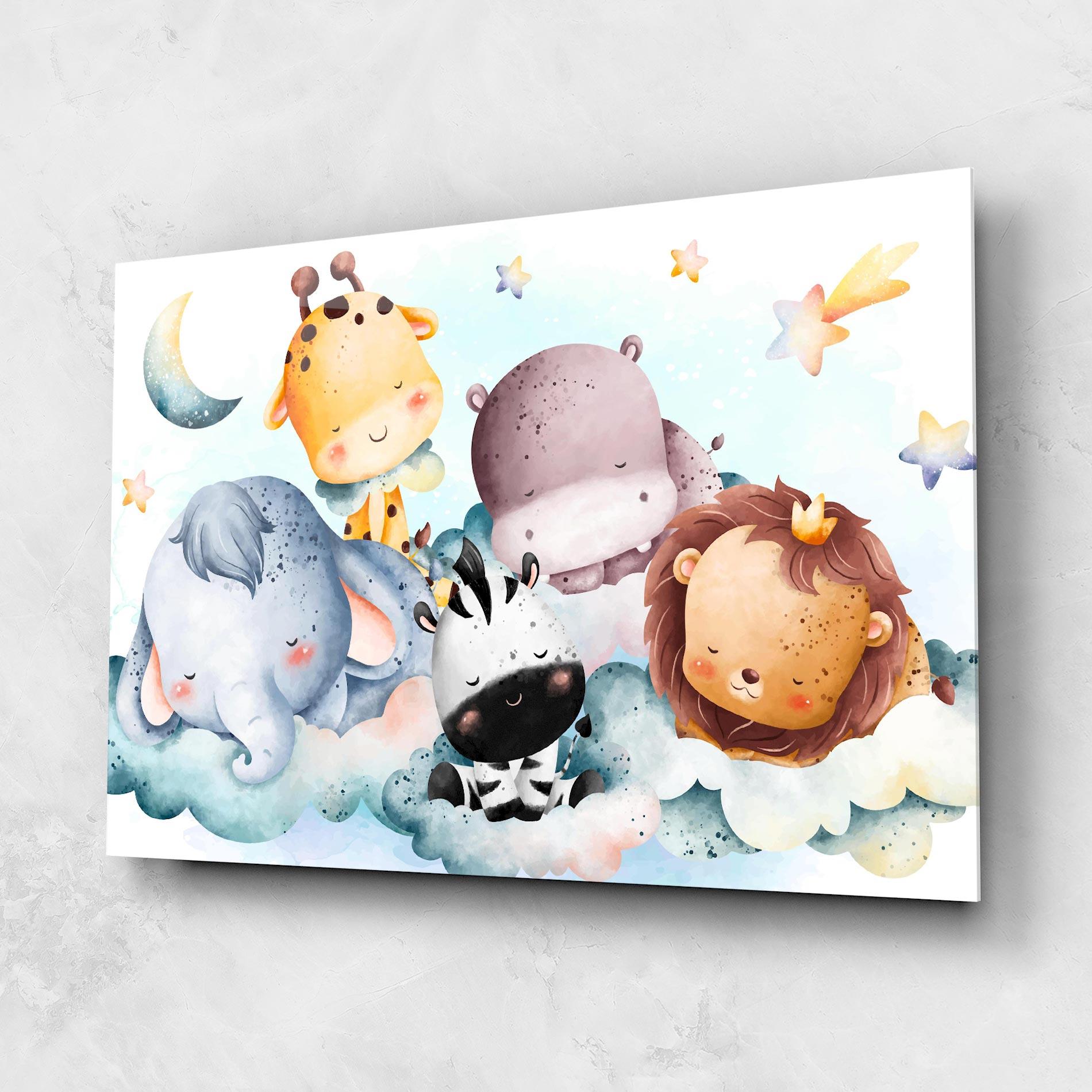 Стъклена картина Sleepy Cute Animals mockup 1