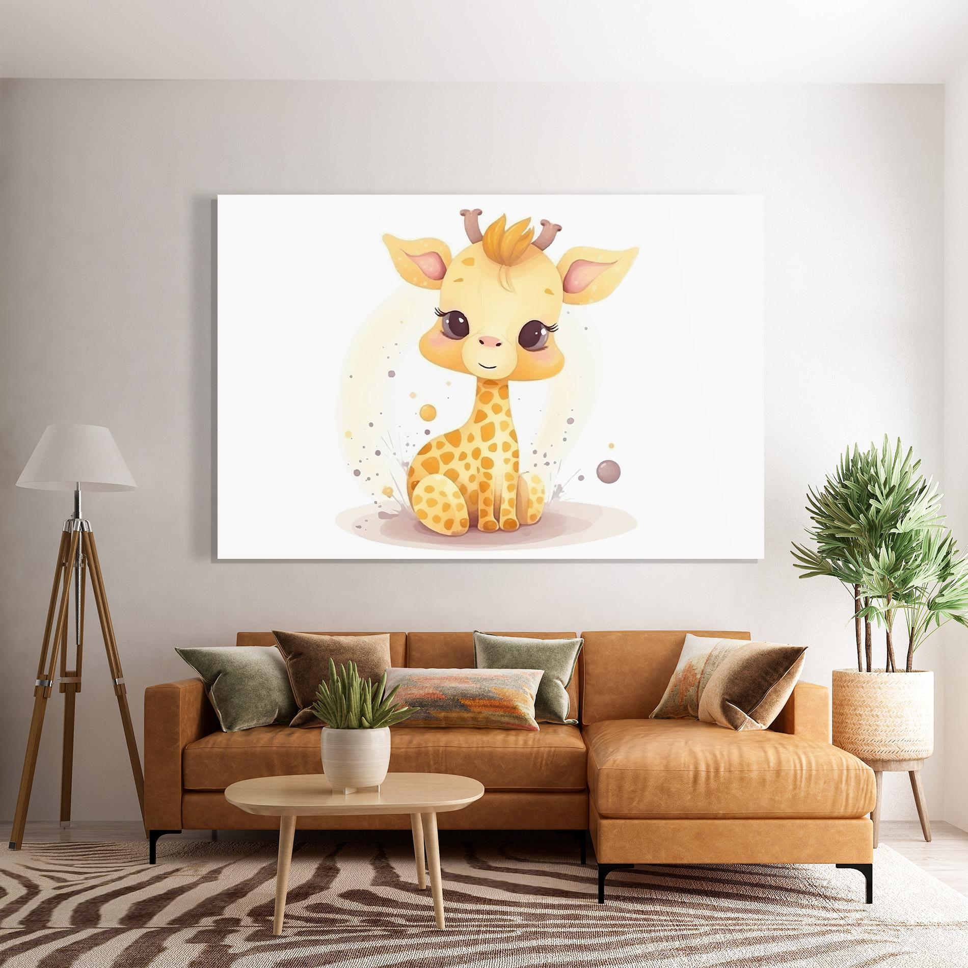 Стъклена картина Adorable Giraffe mockup 7