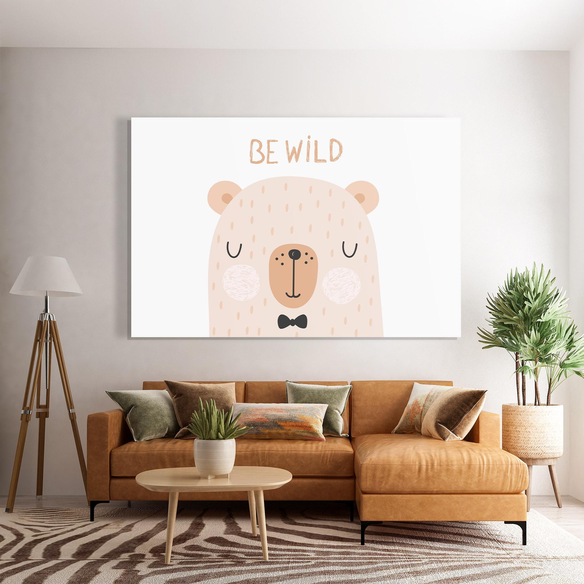 Стъклена картина Bear Be Wild mockup 7