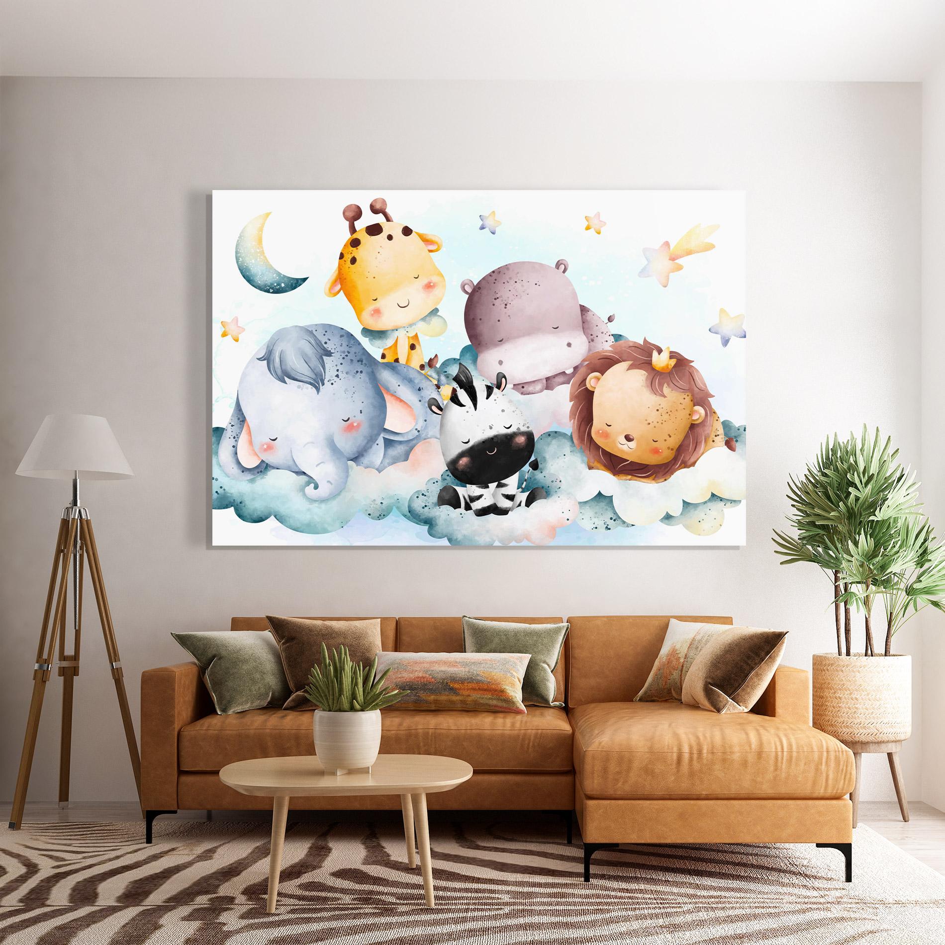 Стъклена картина Sleepy Cute Animals mockup 7